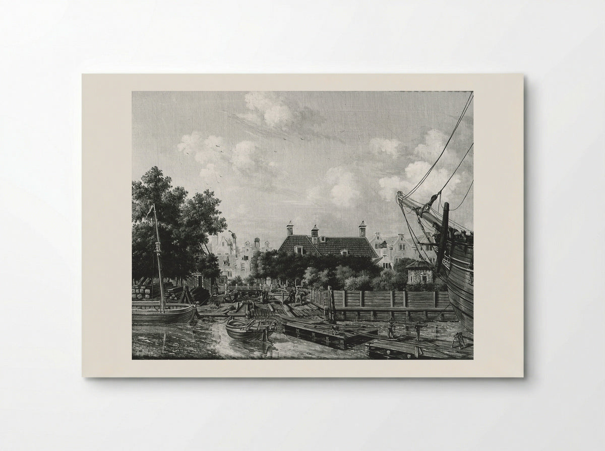 De scheepstimmerwerf 'St Jago' op het Bickers Eiland te Amsterdam - Pieter Godfried Bertichen - Poster