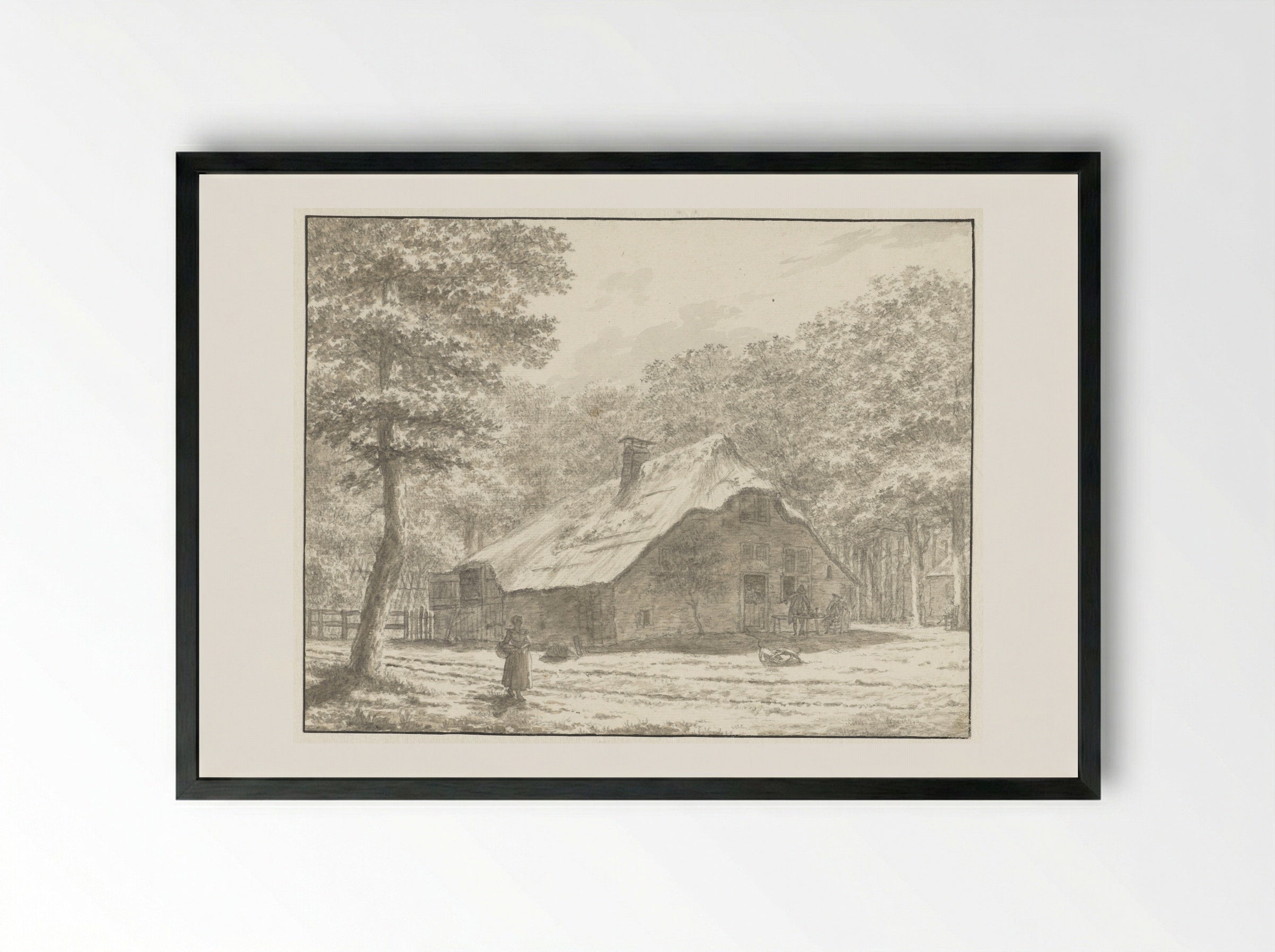 De schilderskroeg Zeeburg te Muiderberg - Jacob Cats - Framed Print Black