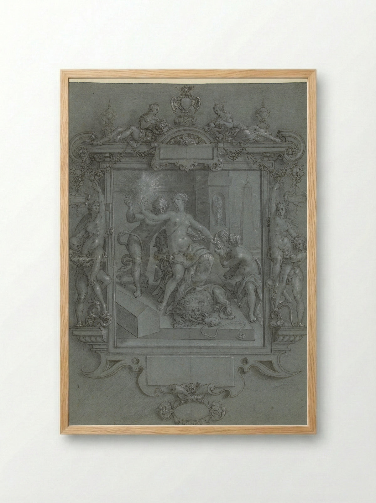 De spiegel der deugd - Cornelis Ketel - Framed Print Wood