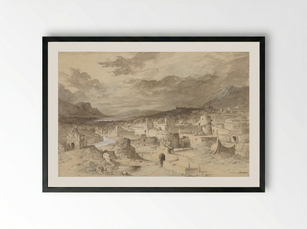 De stad Enochia - Charles Marie Bouton - Framed Print Black