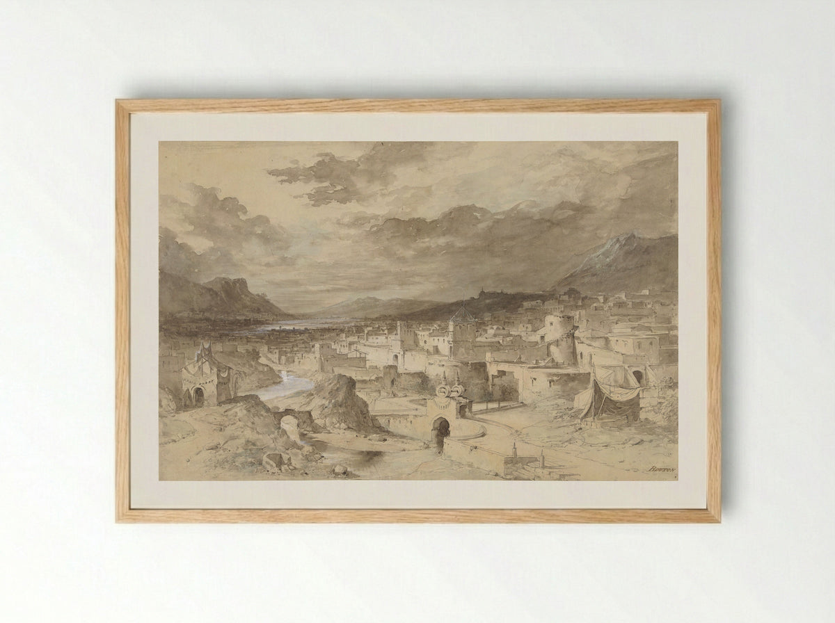 De stad Enochia - Charles Marie Bouton - Framed Print Wood