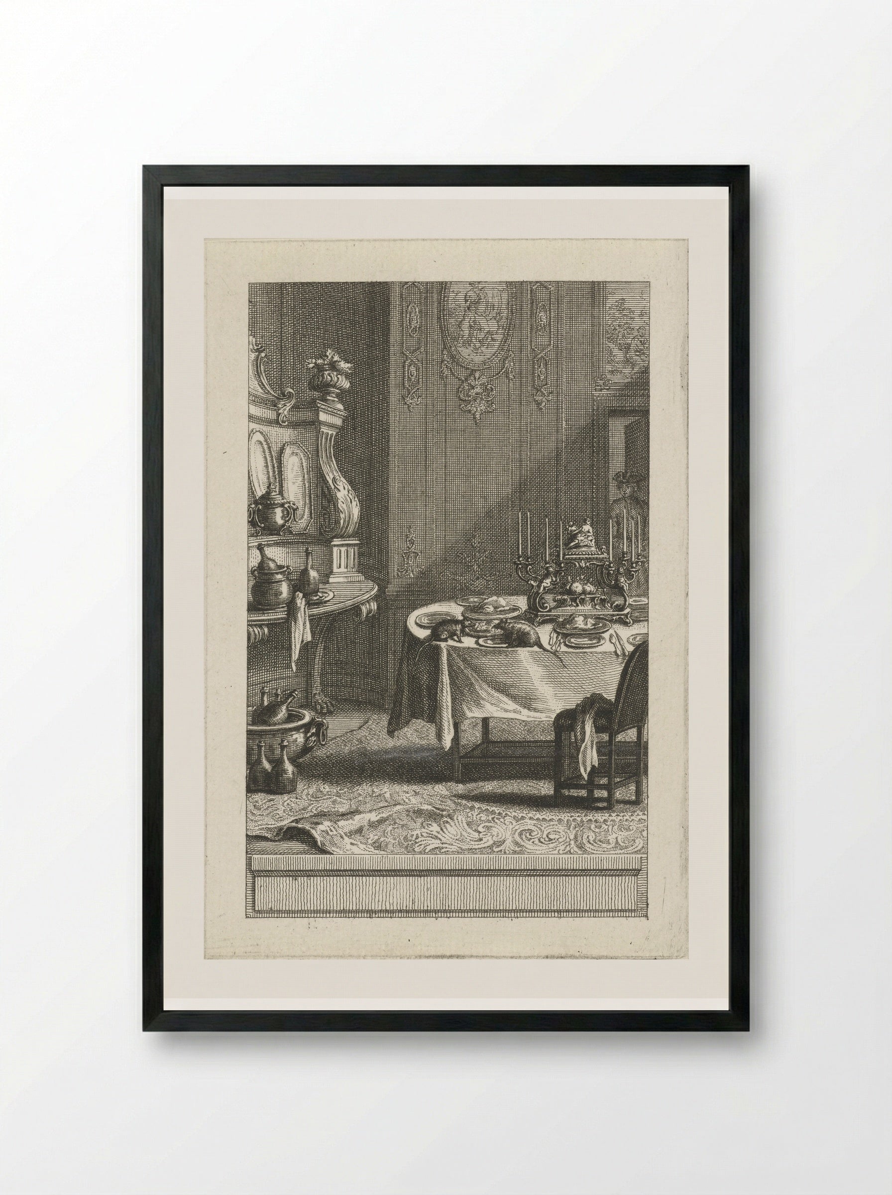 De stadsrat en de veldrat - Abraham Delfos - Framed Print Black