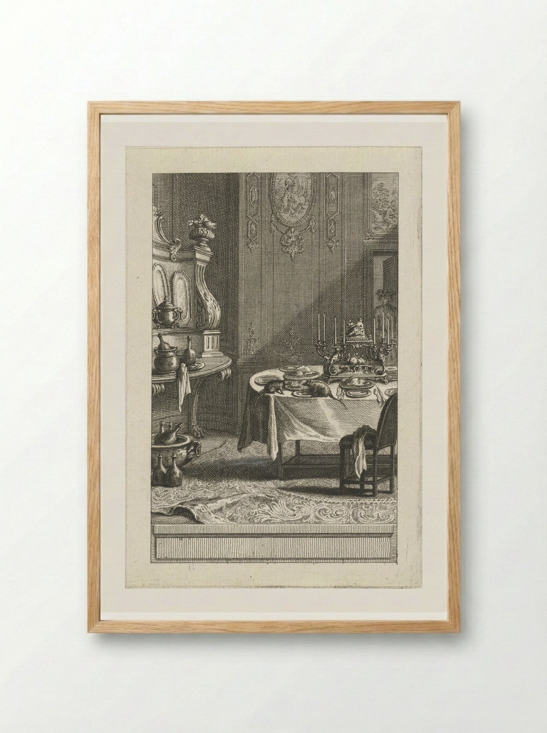 De stadsrat en de veldrat - Abraham Delfos - Framed Print Wood