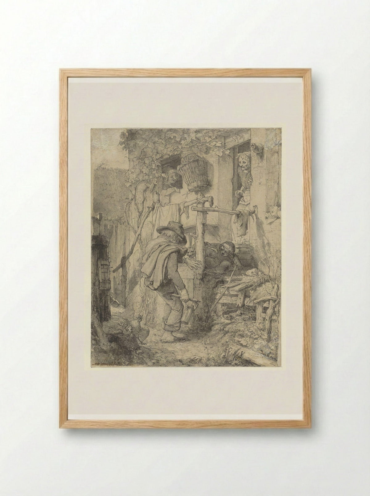 De thuiskomst van een dronken man - Matthijs Maris - Framed Print Wood