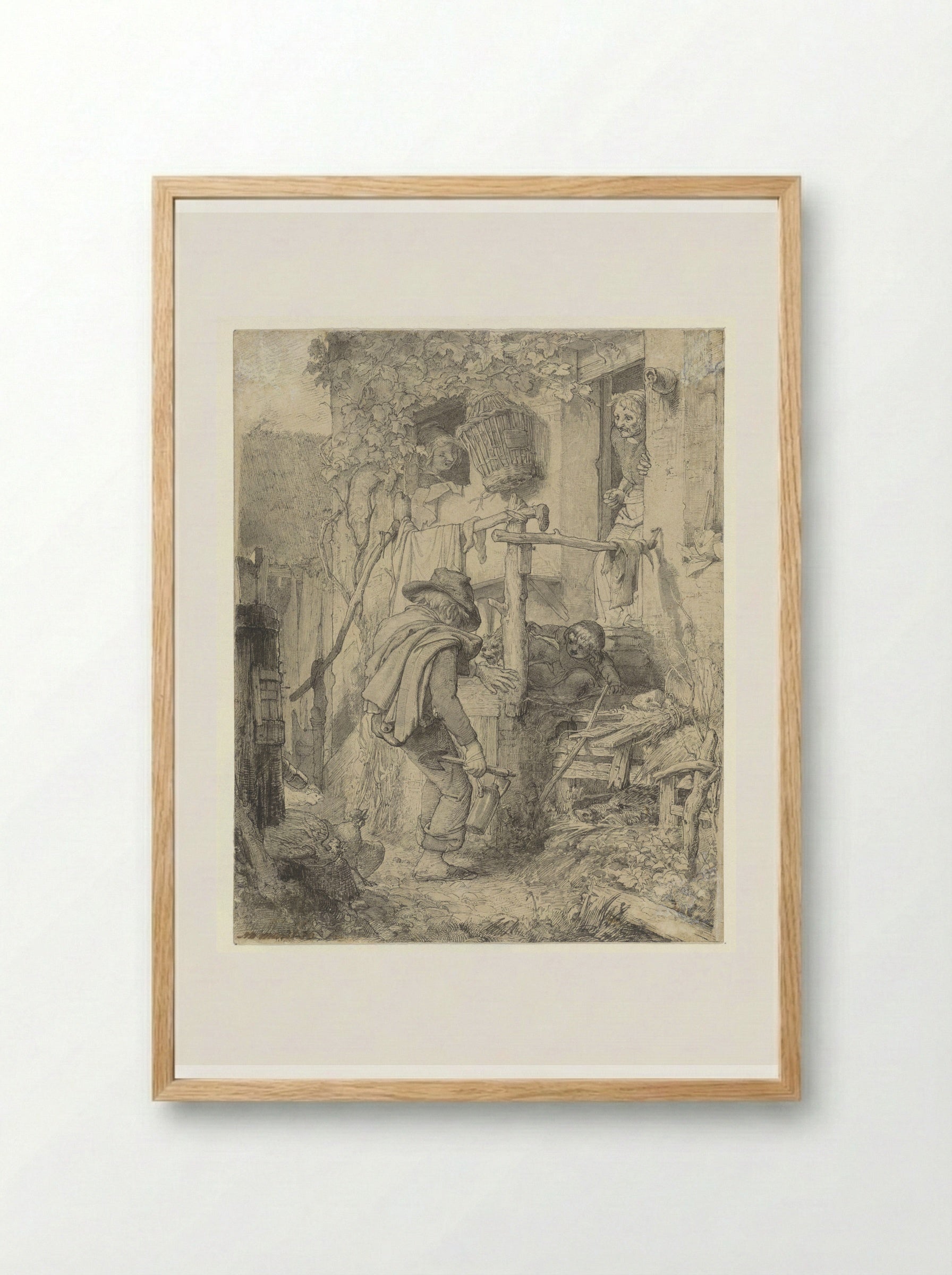 De thuiskomst van een dronken man - Matthijs Maris - Framed Print Wood