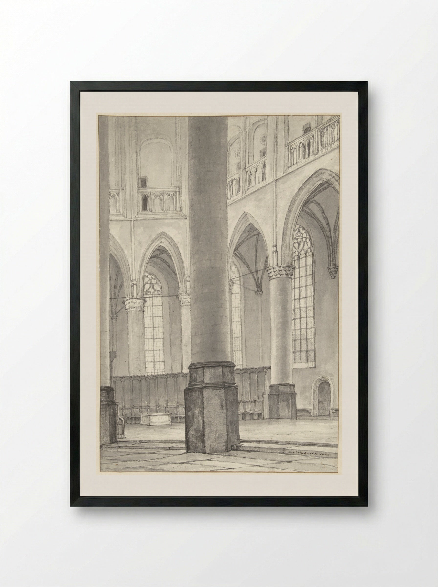 De tombe van Floris V in de Grote Kerk te Alkmaar - Gerrit Lamberts - Framed Print Black