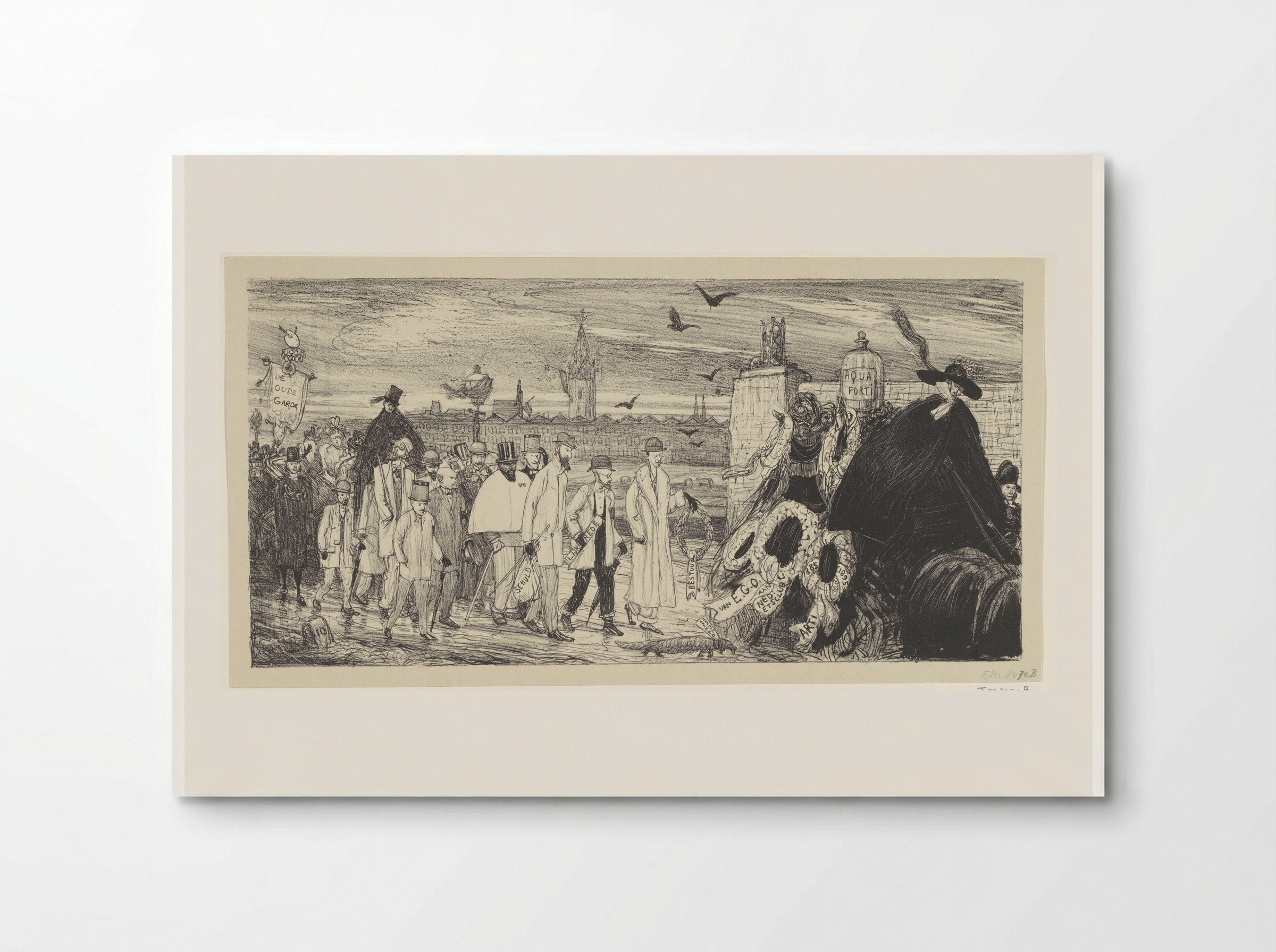 De uitvaart van de Nederlandsche Etsclub - Marius Bauer - Poster