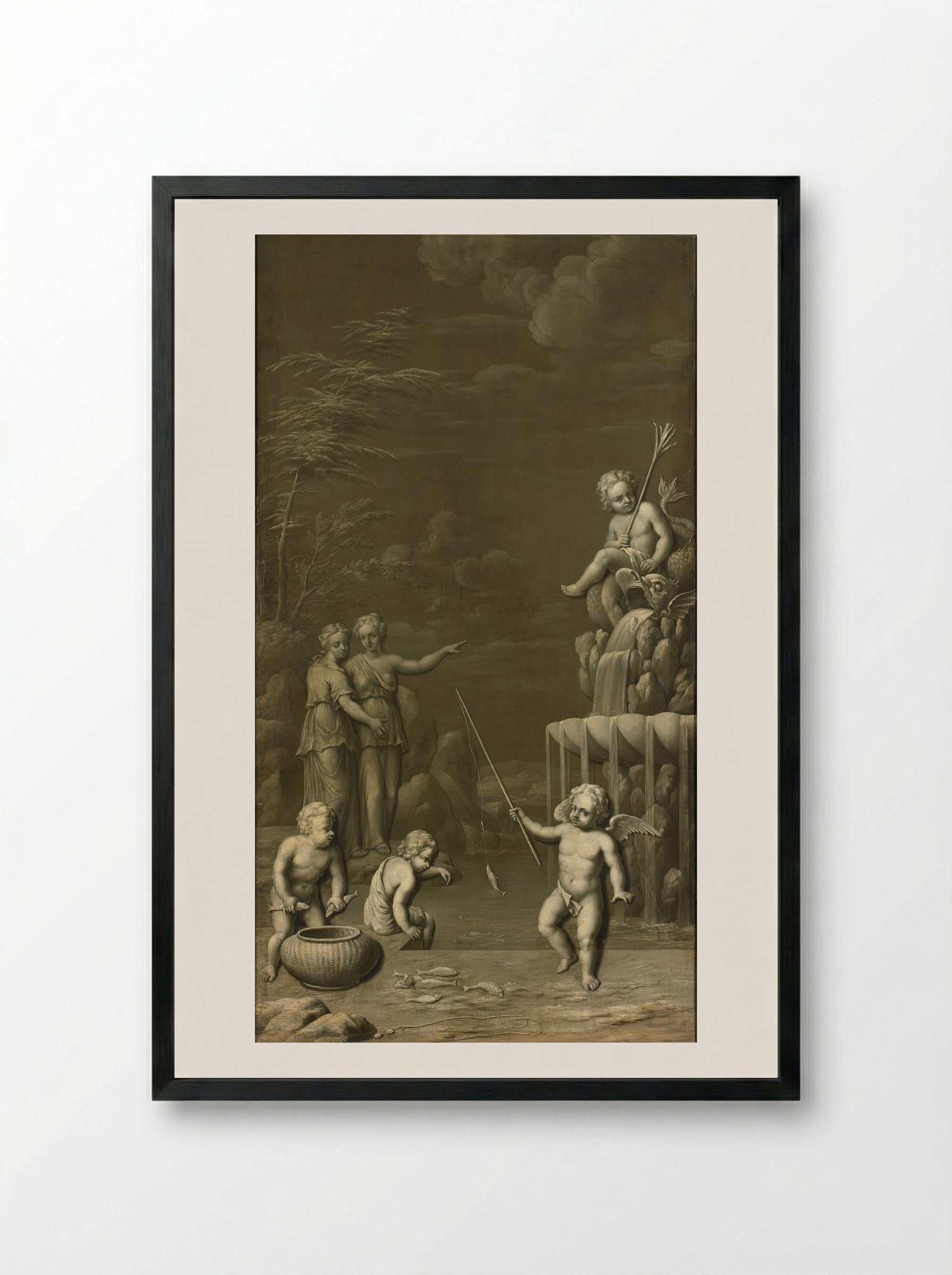 De visvangst - Hendrik Carré (II) - Framed Print Black