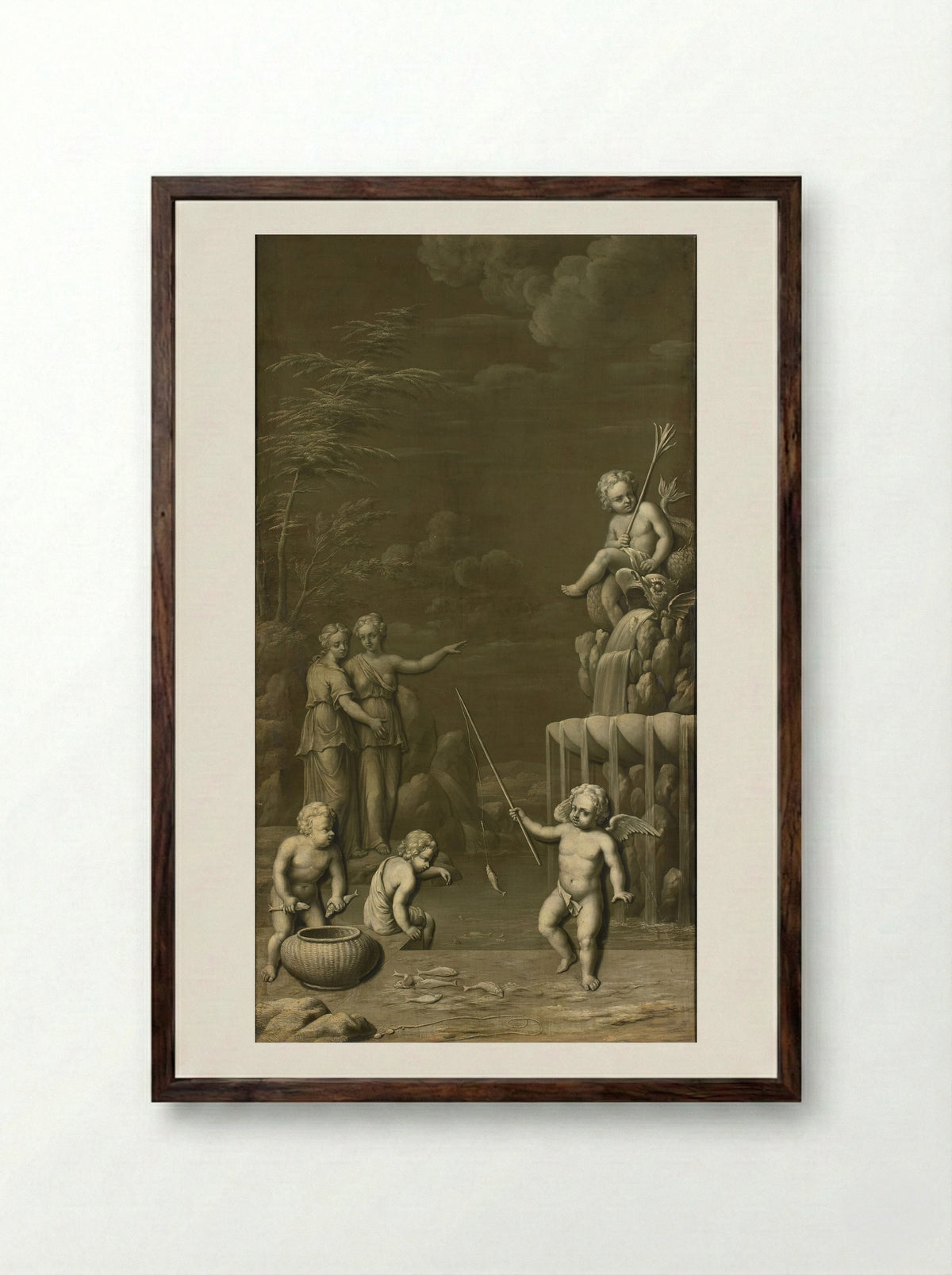 De visvangst - Hendrik Carré (II) - Framed Print Dark Wood