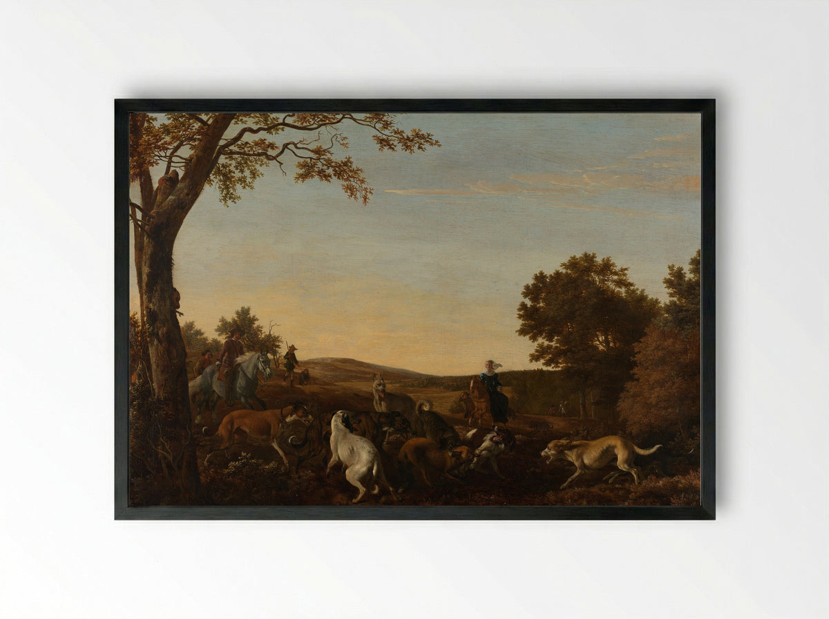 De vossenjacht - Ludolf de Jongh - Framed Print Black