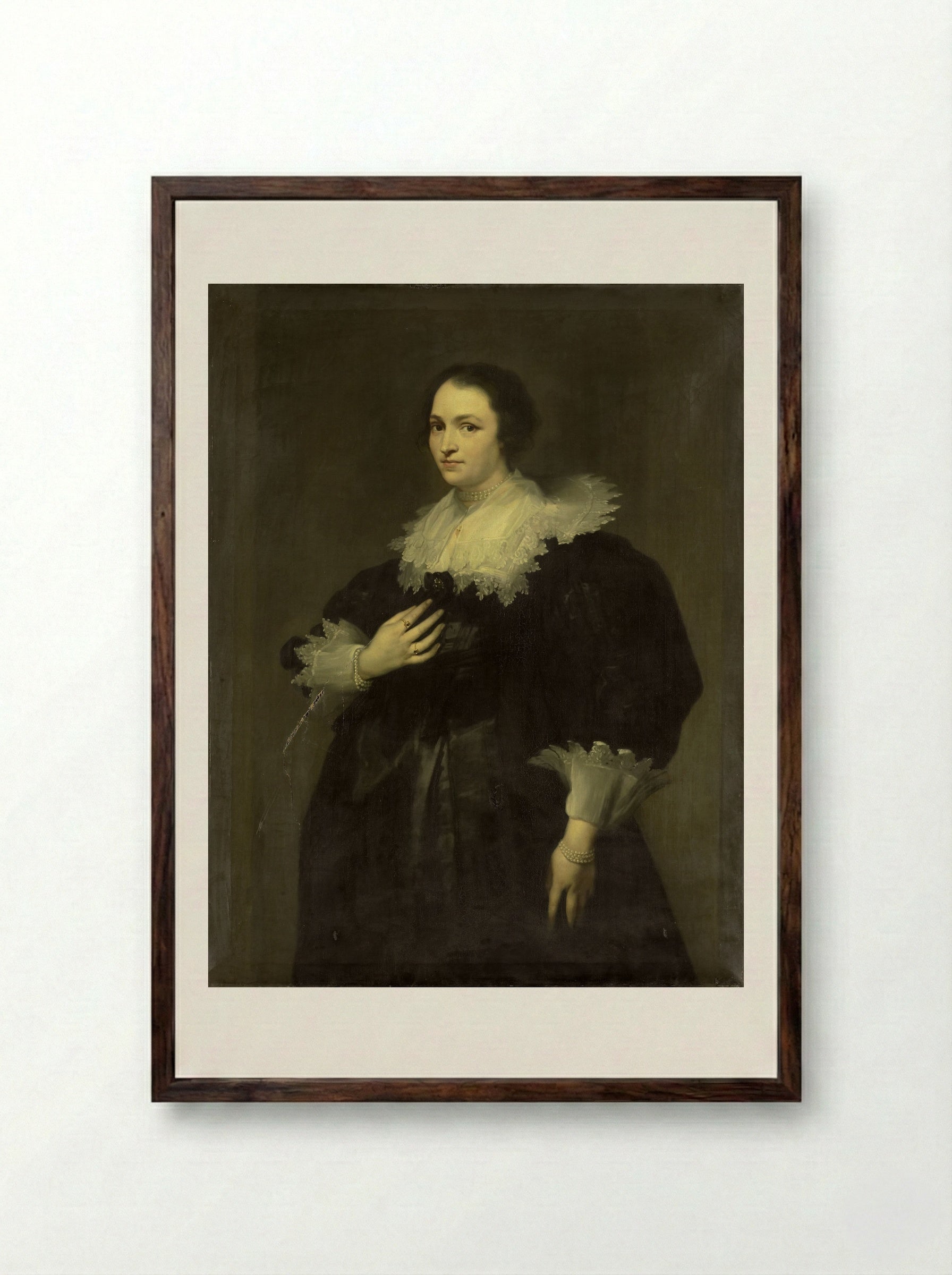 De vrouw van Sebastiaan Leerse - Willem Bartel van der Kooi - Framed Print Dark Wood