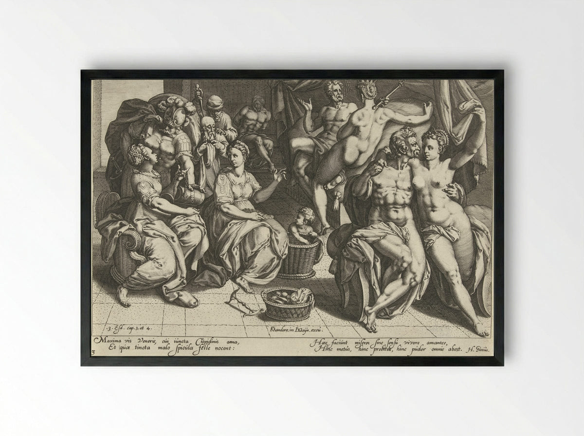 De vrouwen als heerser van de wereld - Zacharias Dolendo - Framed Print Black