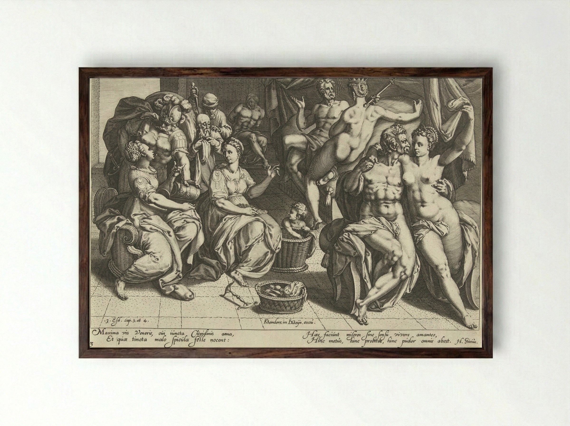 De vrouwen als heerser van de wereld - Zacharias Dolendo - Framed Print Dark Wood