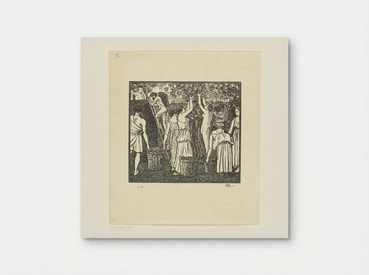 De wijnoogst (The Grape Harvest) - Lucien Pissarro - Poster