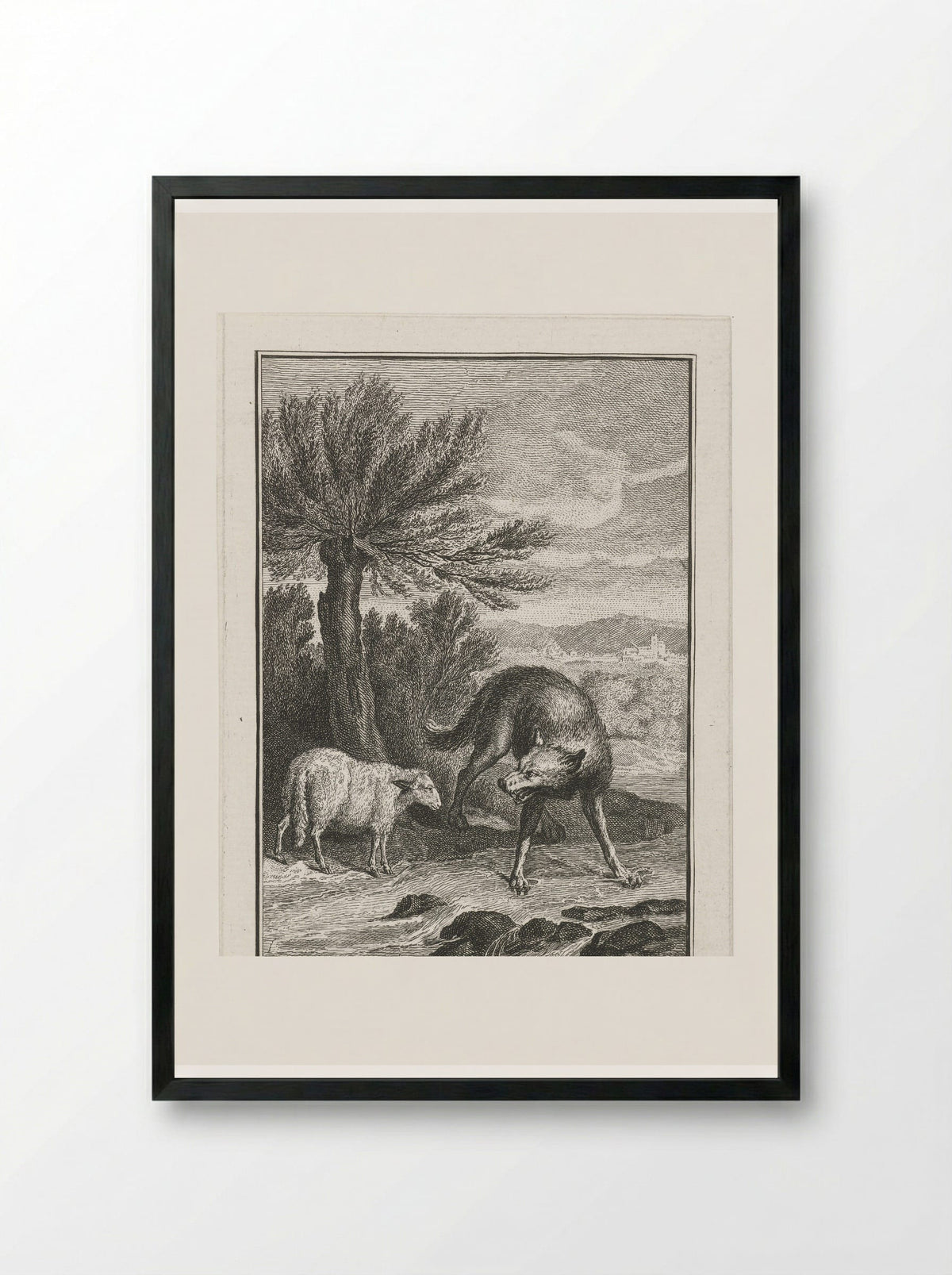 De wolf en het lam - Abraham Delfos - Framed Print Black
