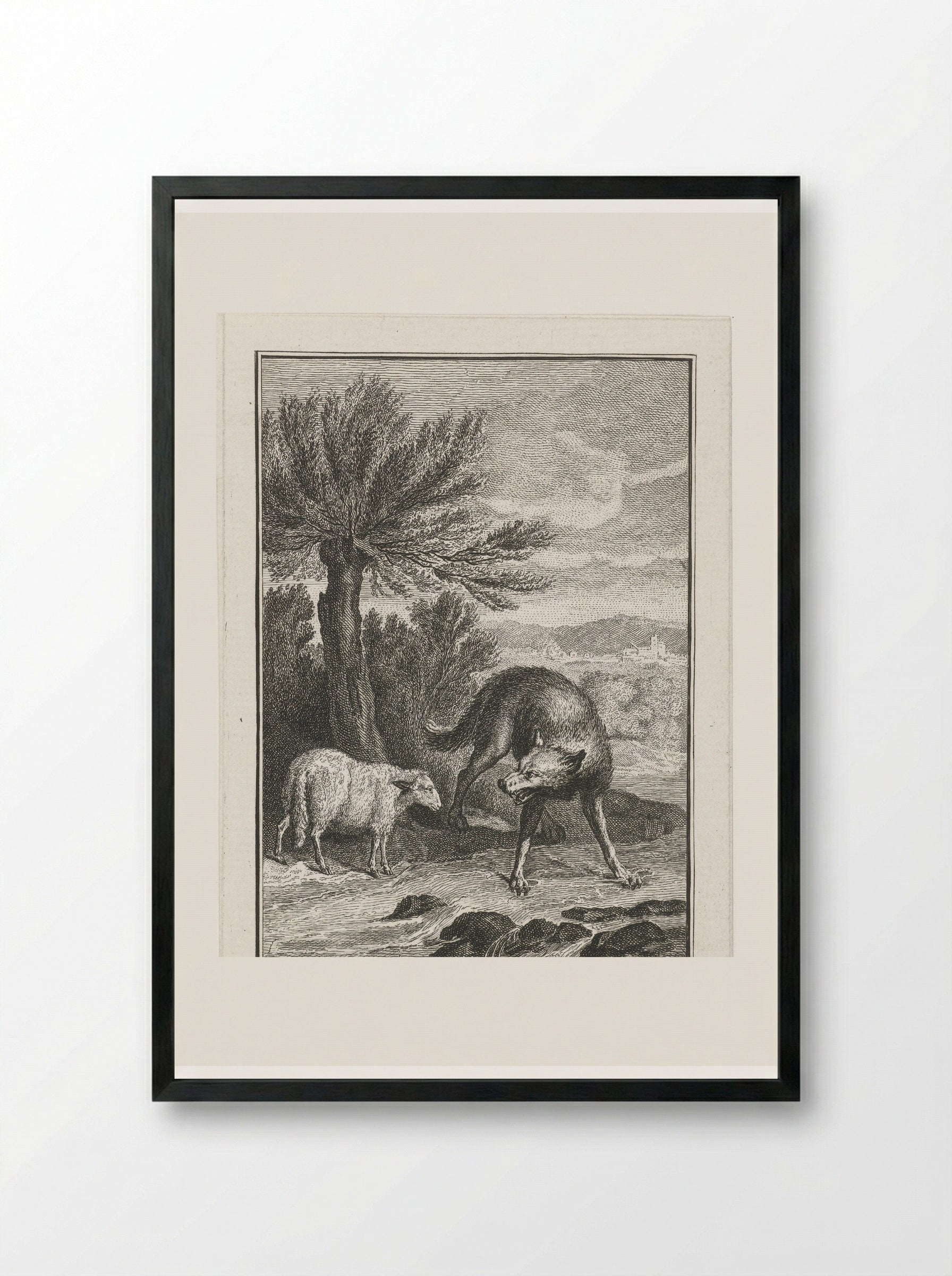 De wolf en het lam - Abraham Delfos - Framed Print Black