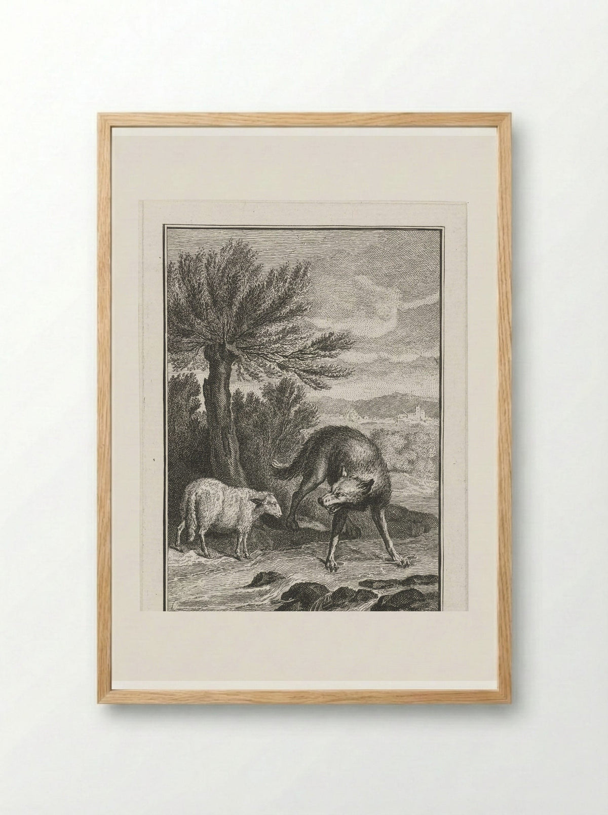 De wolf en het lam - Abraham Delfos - Framed Print Wood