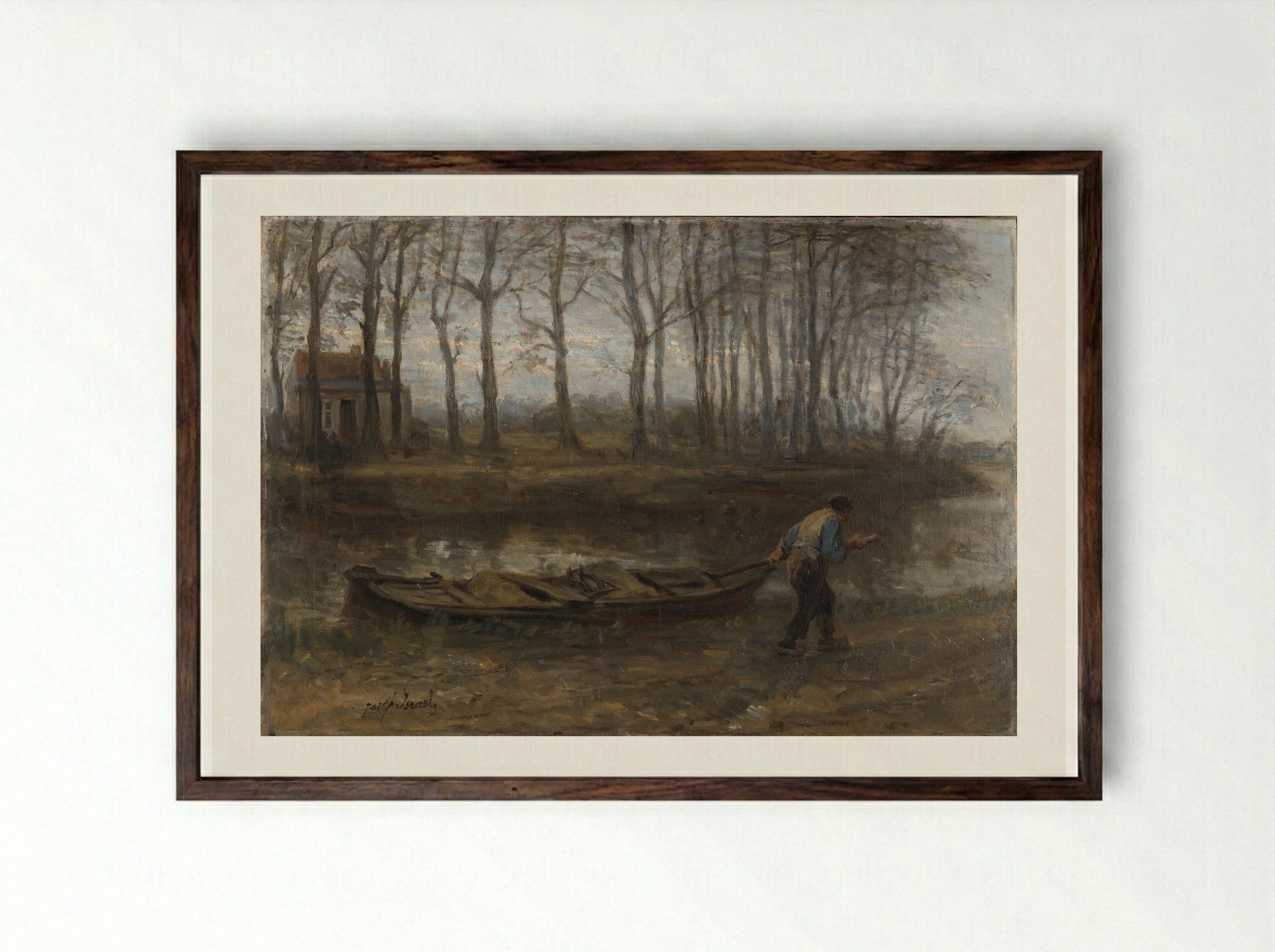 De zandschipper - Jozef Israëls - Framed Print Dark Wood