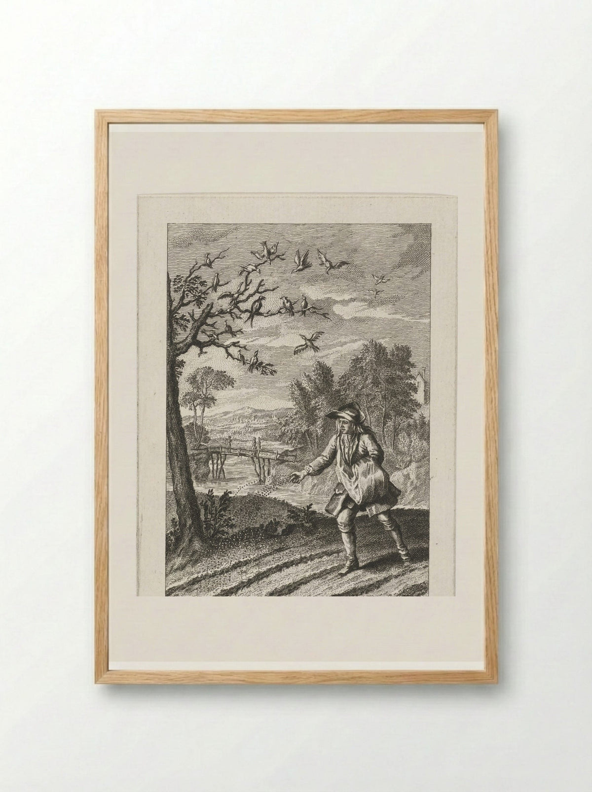 De zwaluwen en de vogeltjes - Abraham Delfos - Framed Print Wood