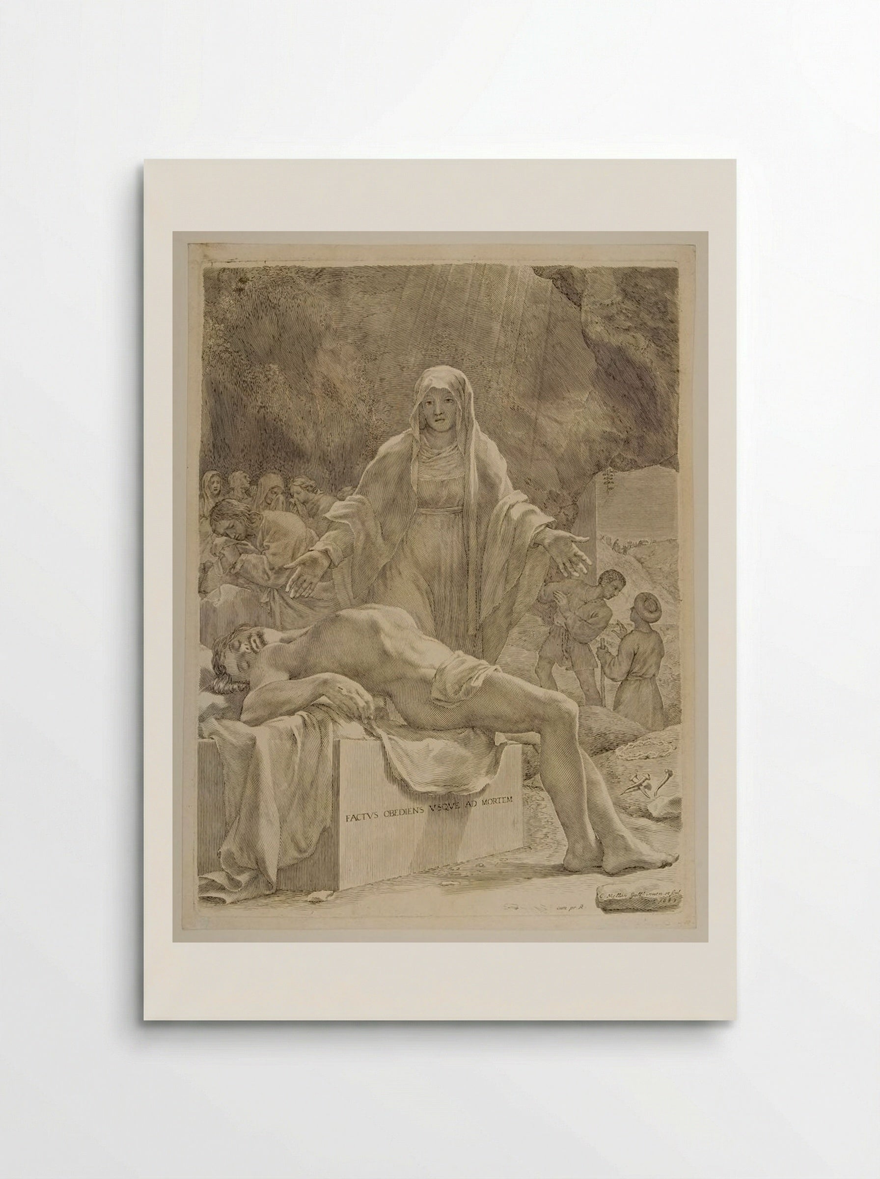 Dead Body of Christ Extended on the Tomb - Claude Mellan - Poster