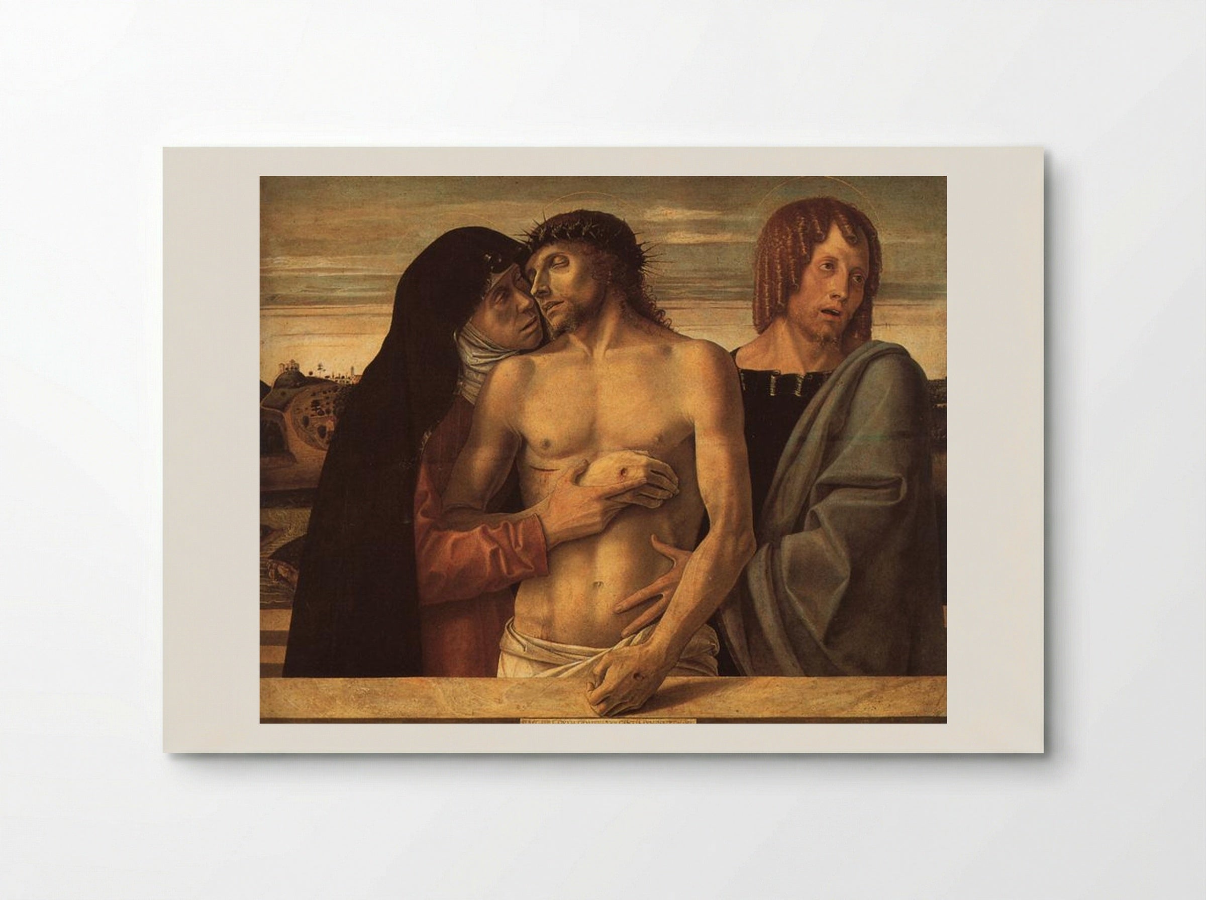 Dead Christ Supported by the Madonna and St. John - Giovanni Bellini - Poster