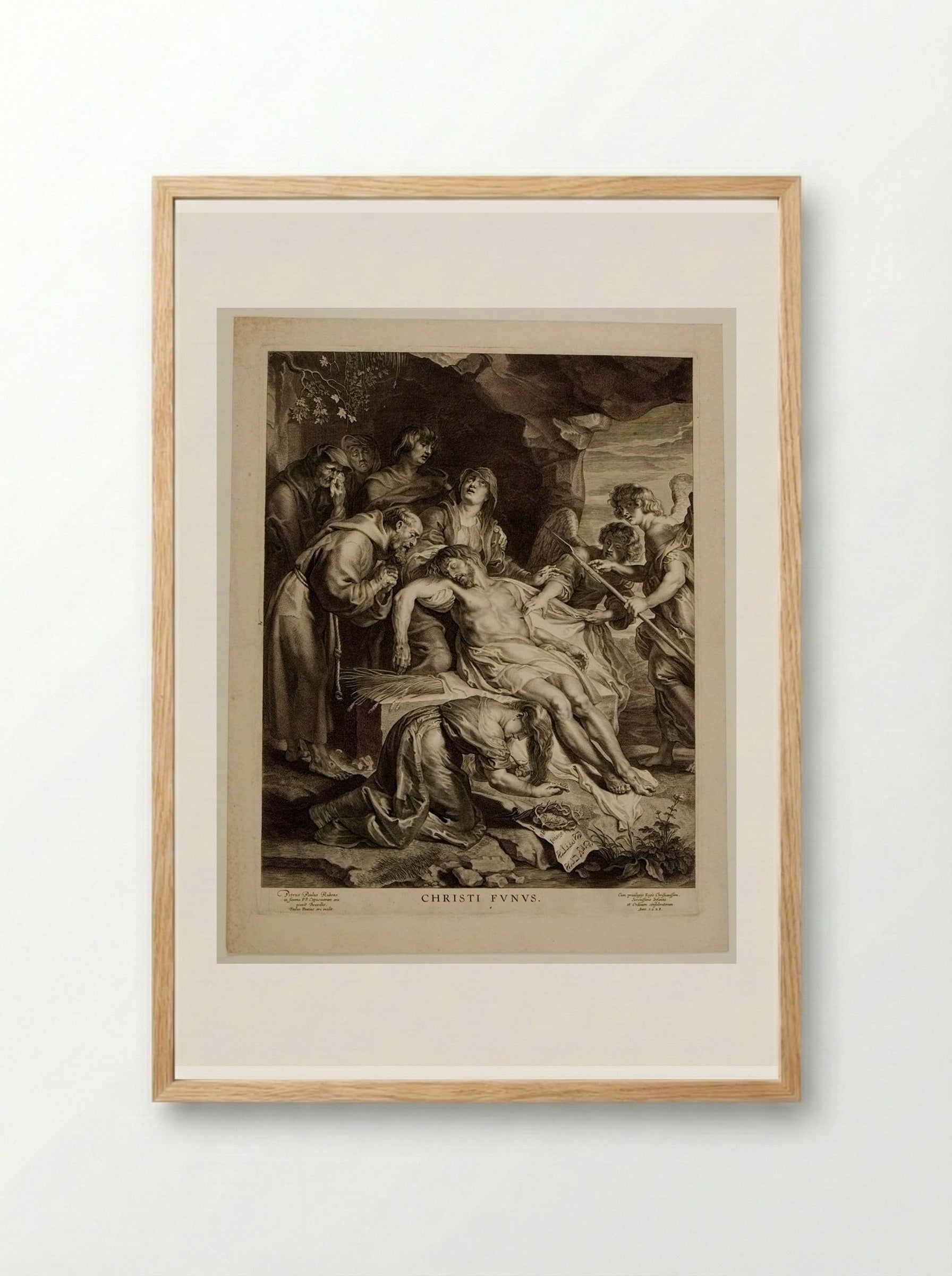 Dead Christ with a Capuchin - Paulus Pontius - Framed Print Wood
