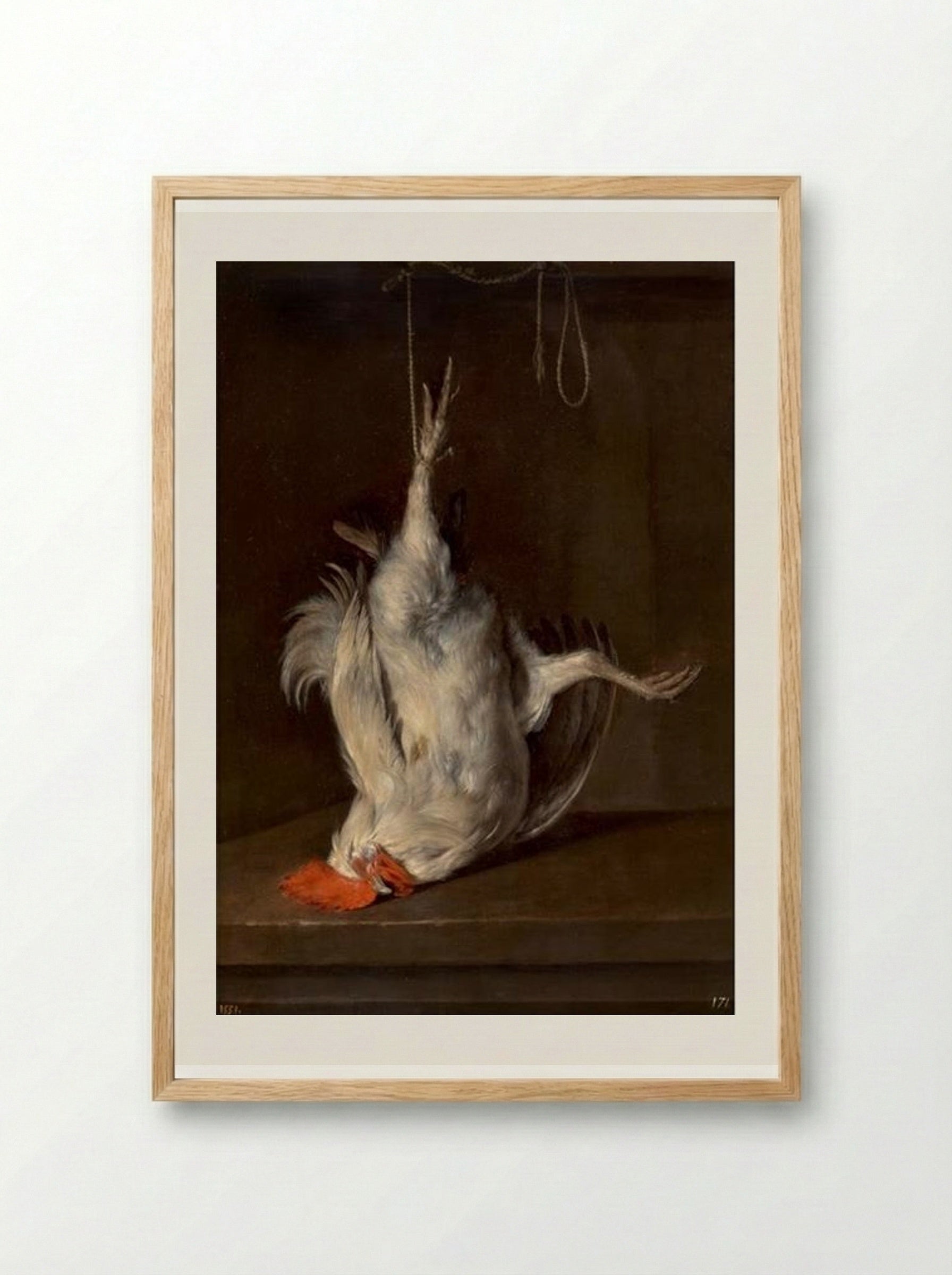 Dead Cock - Gabriel Metsu - Framed Print Wood