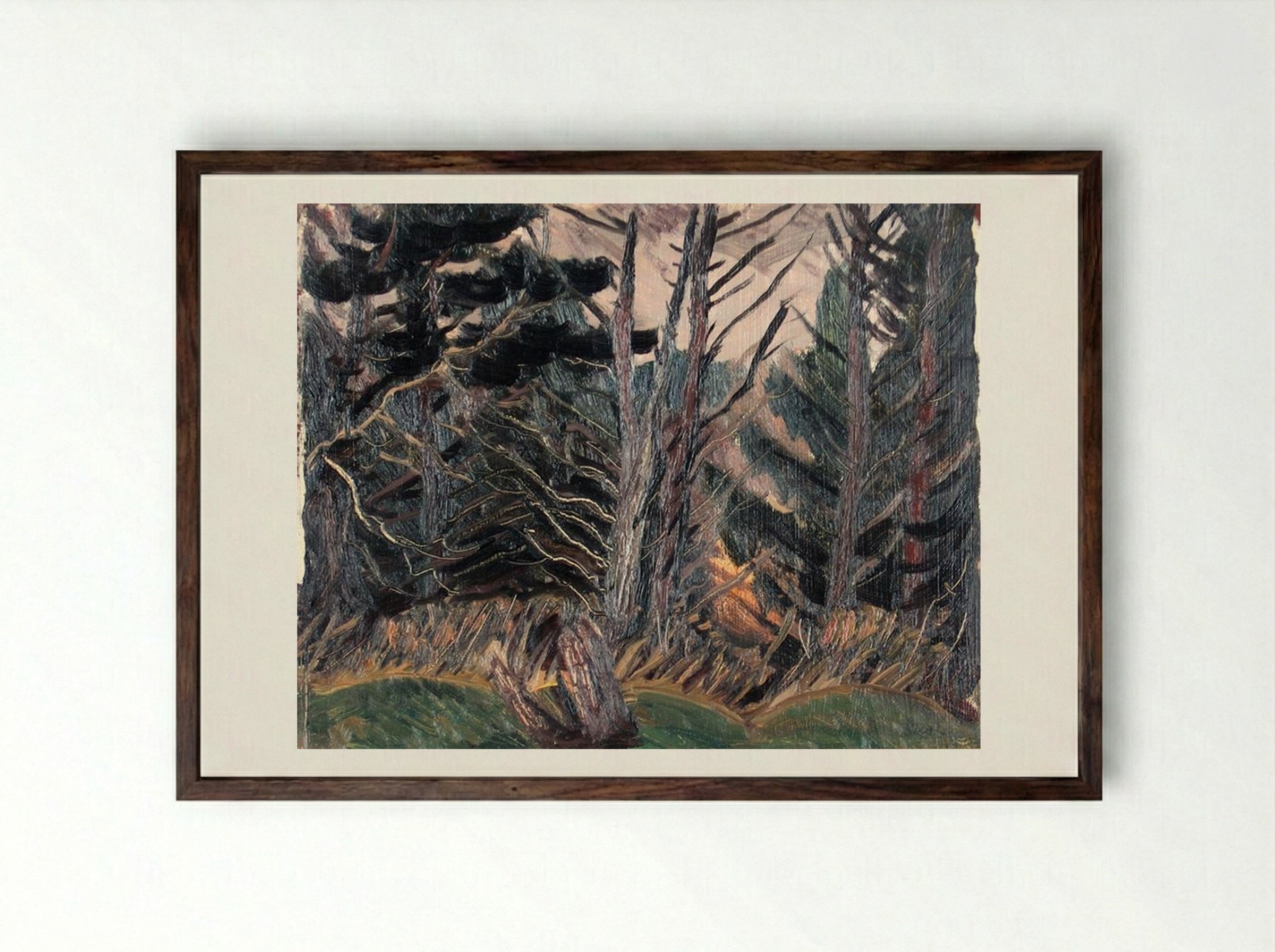 Dead Trees - Jack Bush - Framed Print Dark Wood