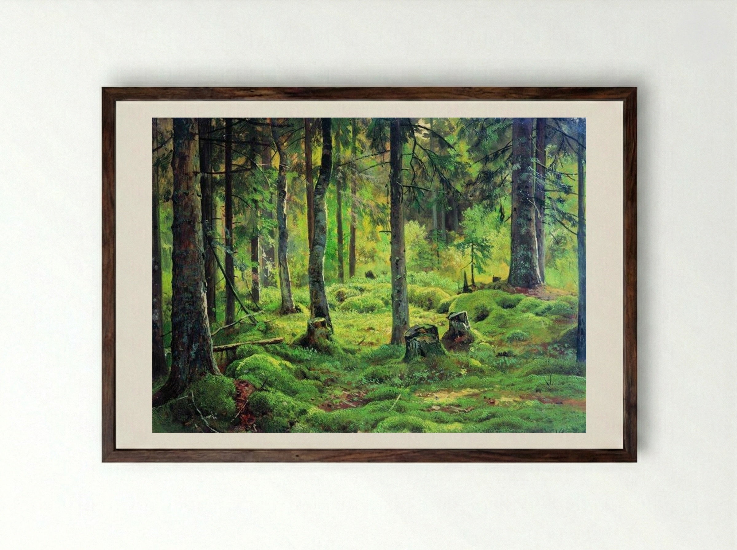 Deadwood - Ivan Shishkin - Framed Print Dark Wood