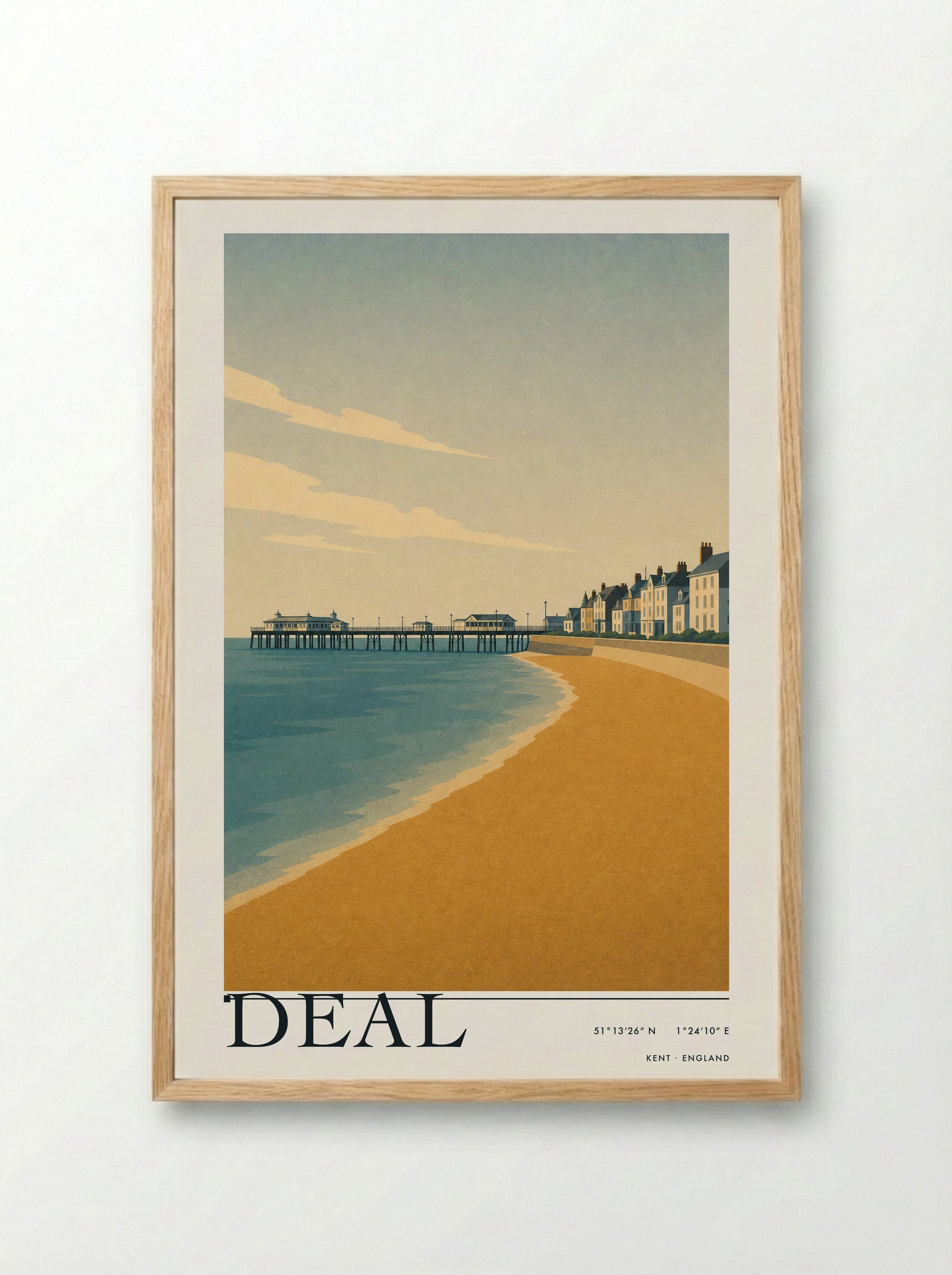 Deal Travel Poster - Framed Print Wood