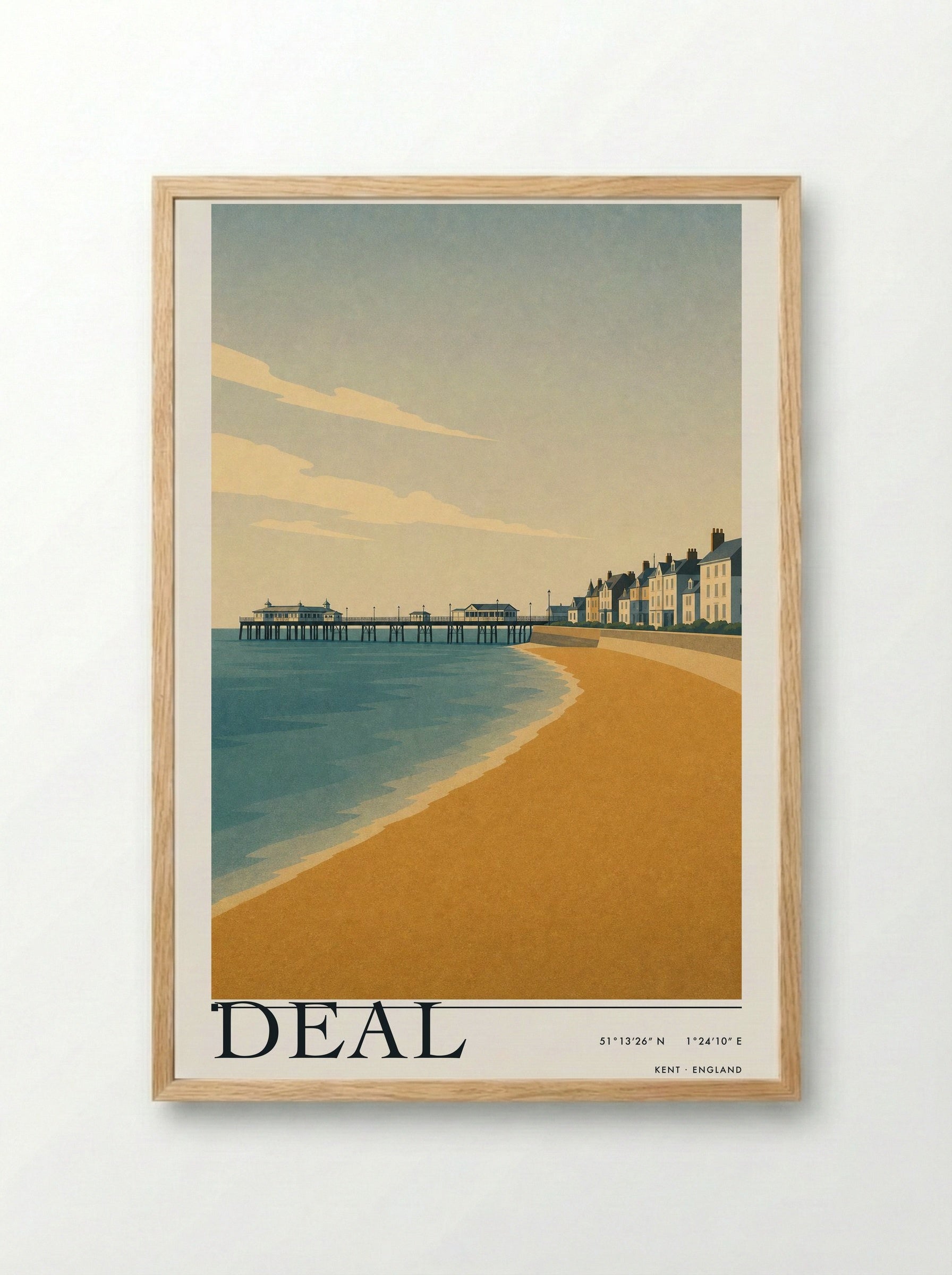 Deal Travel Poster - Framed Print Wood