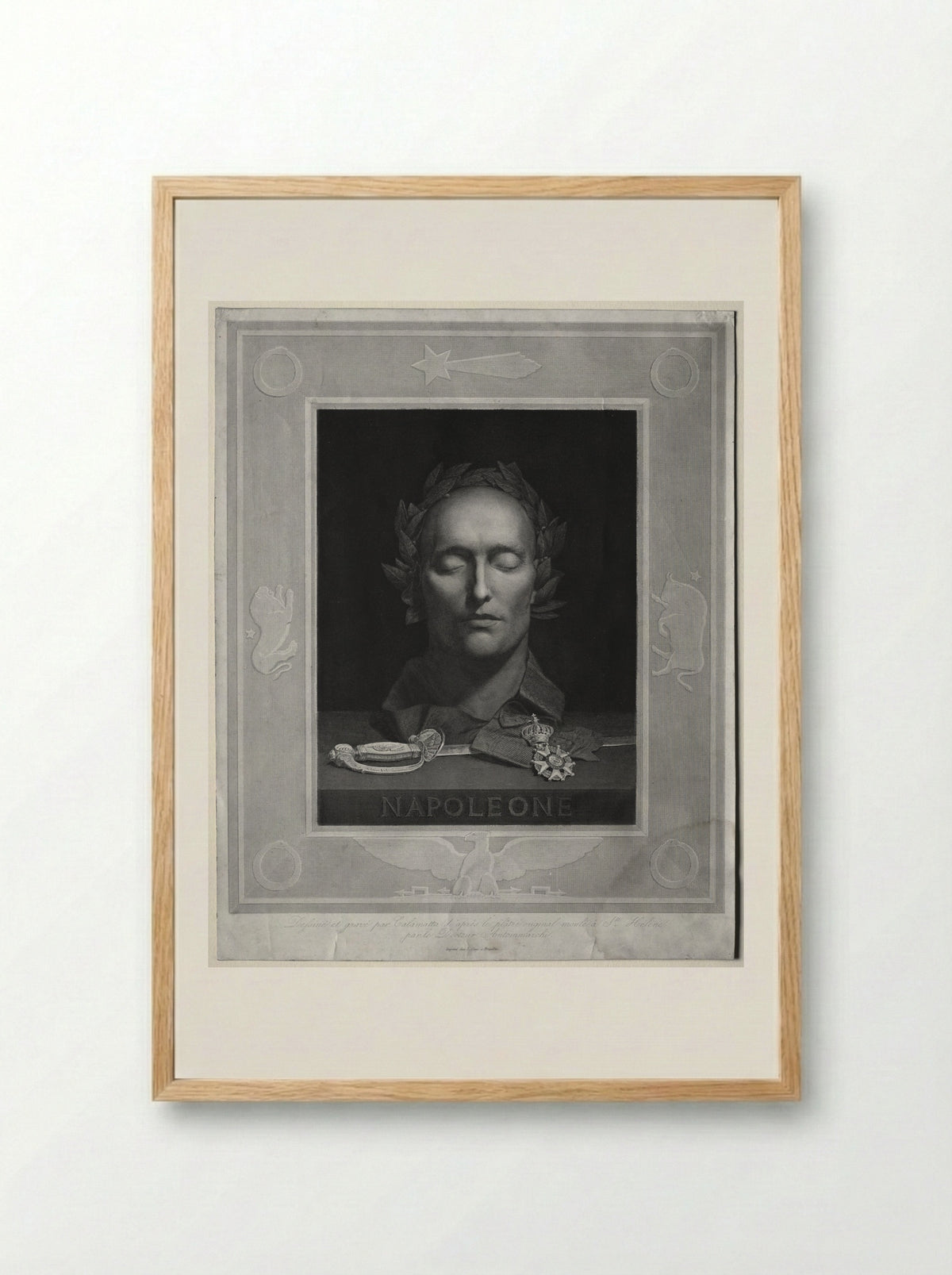 Death Mask of Napoleon - Luigi Calamatta - Framed Print Wood