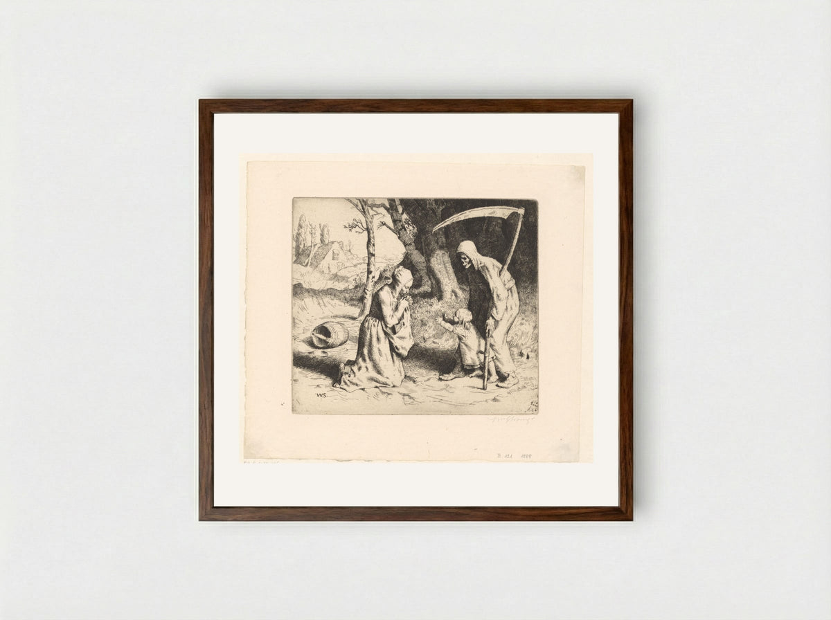 Death and the Child - William Strang - Framed Print Dark Wood