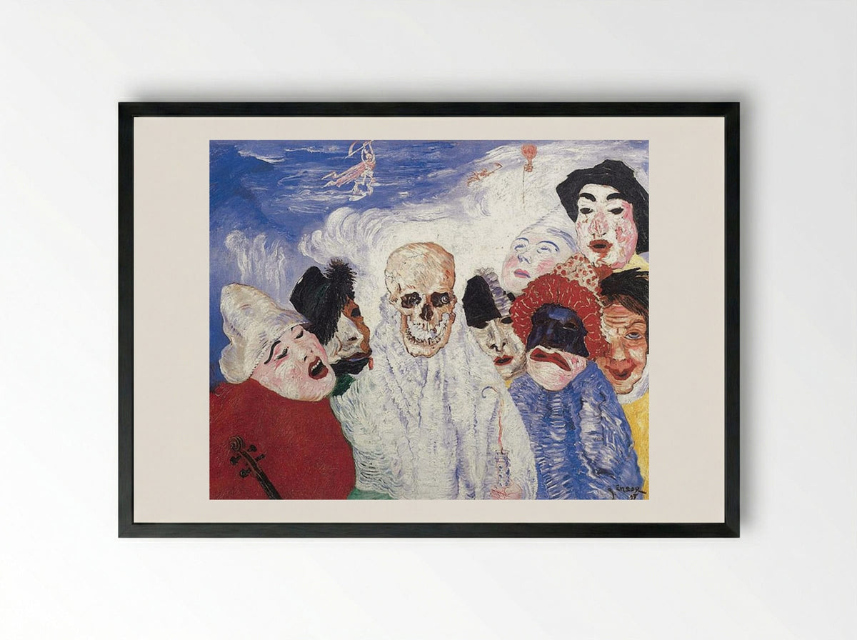 Death and the Masks - James Ensor - Framed Print Black