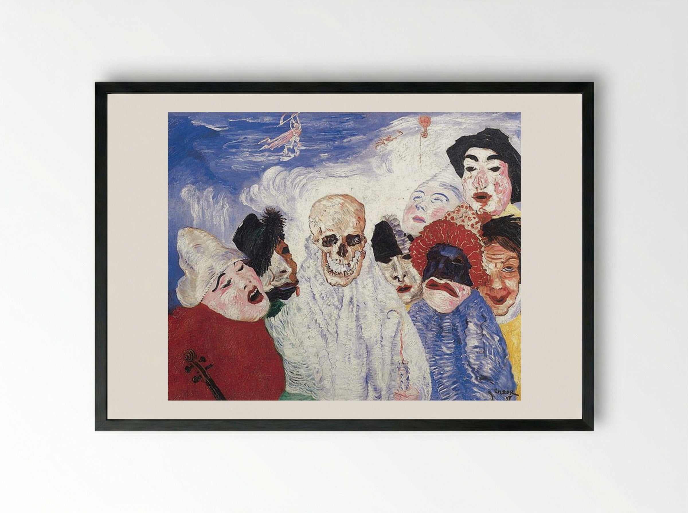 Death and the Masks - James Ensor - Framed Print Black