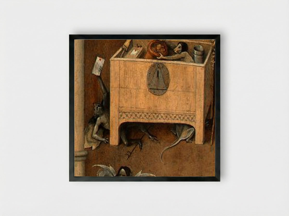 Death and the Miser (detail) - Hieronymus Bosch - Framed Print Black