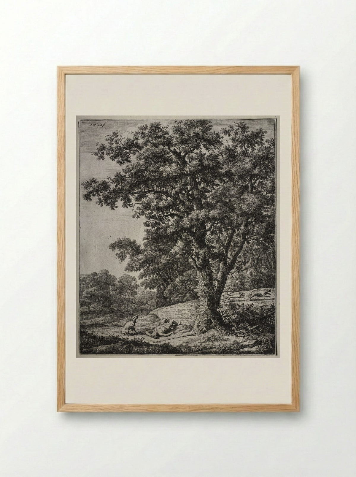 Death of Adonis - Anthonie Waterloo - Framed Print Wood