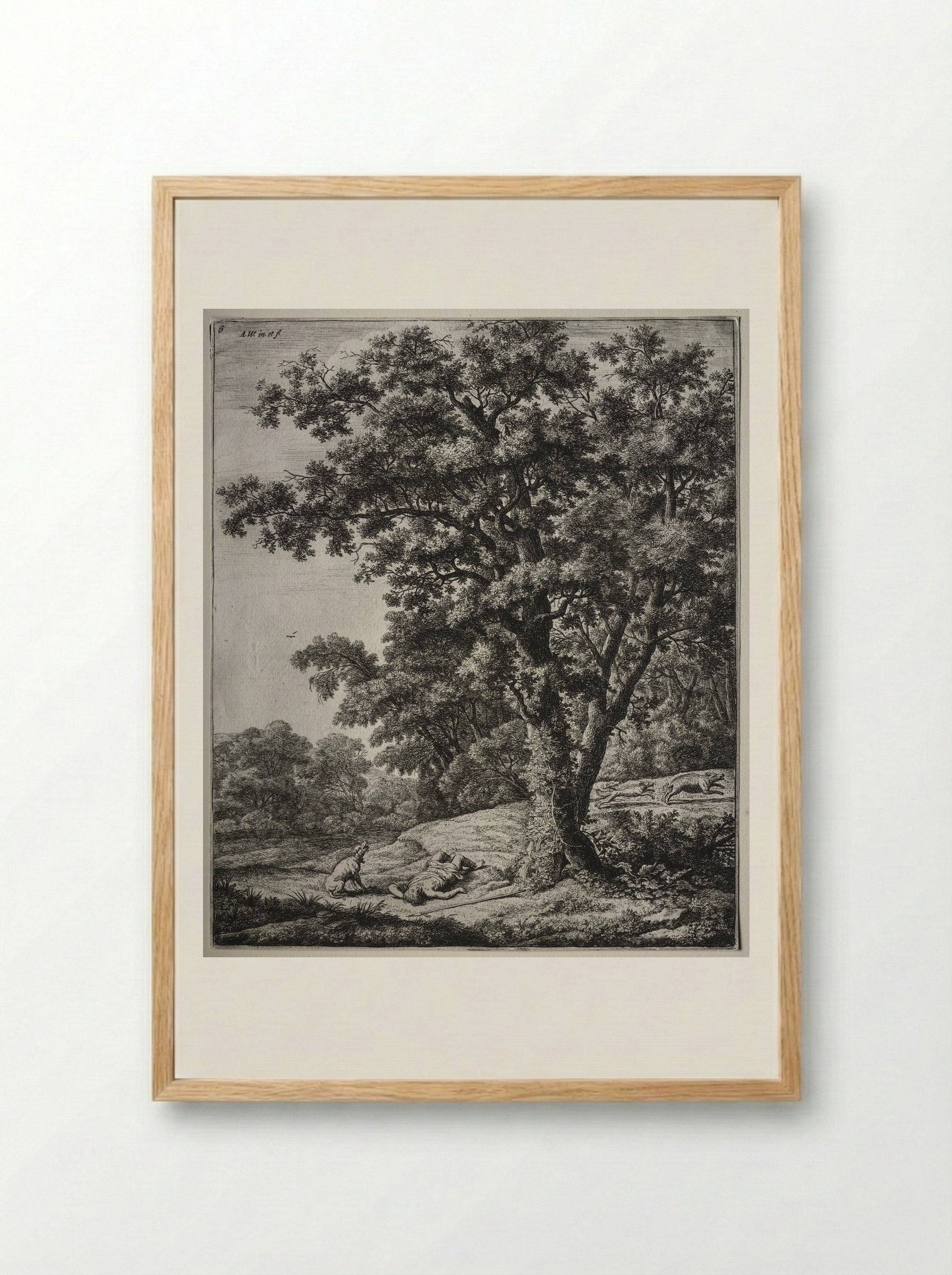 Death of Adonis - Anthonie Waterloo - Framed Print Wood