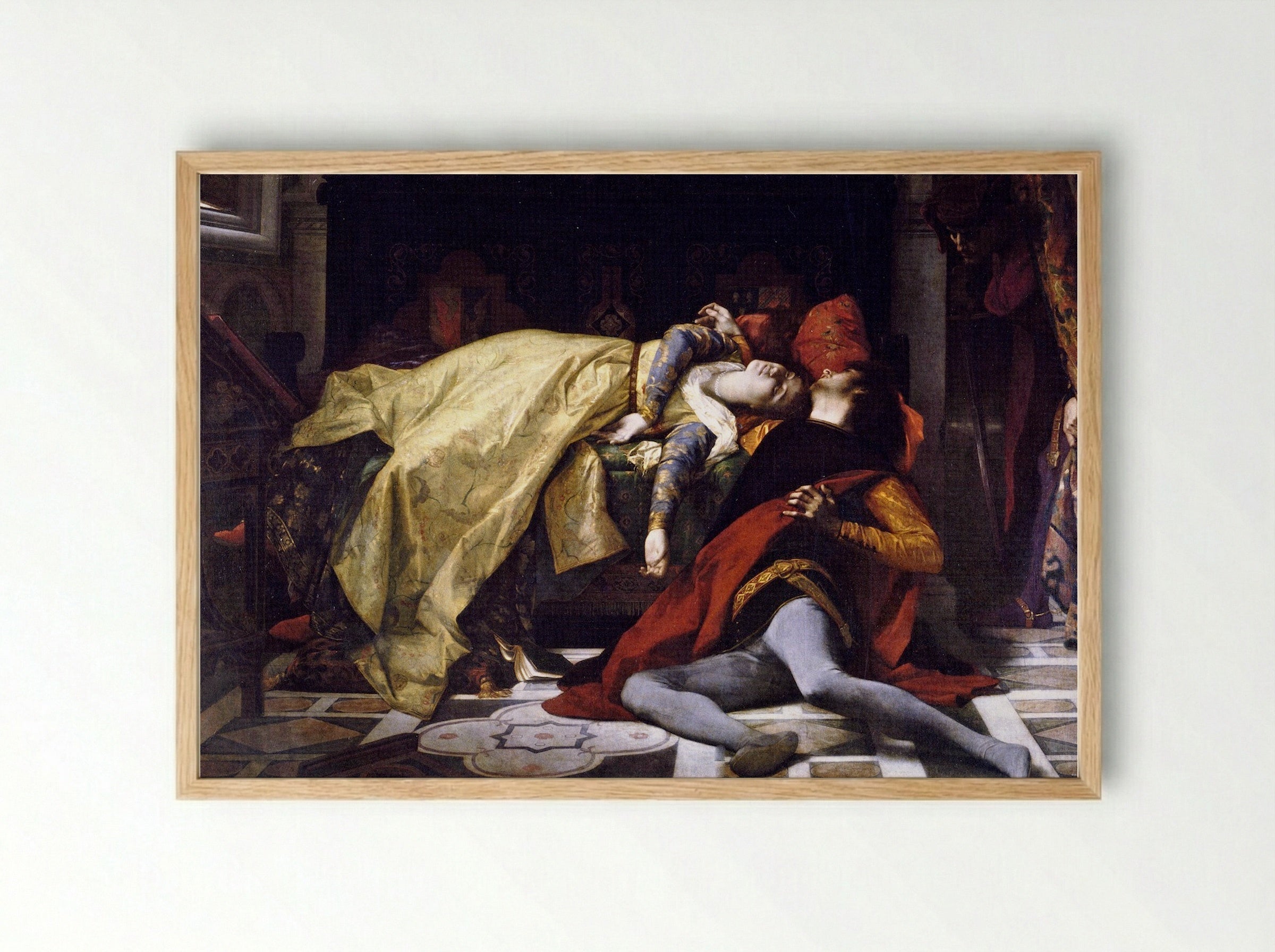 Death of Francesca da Rimini and Paolo Malatesta - Alexandre Cabanel - Framed Print Wood