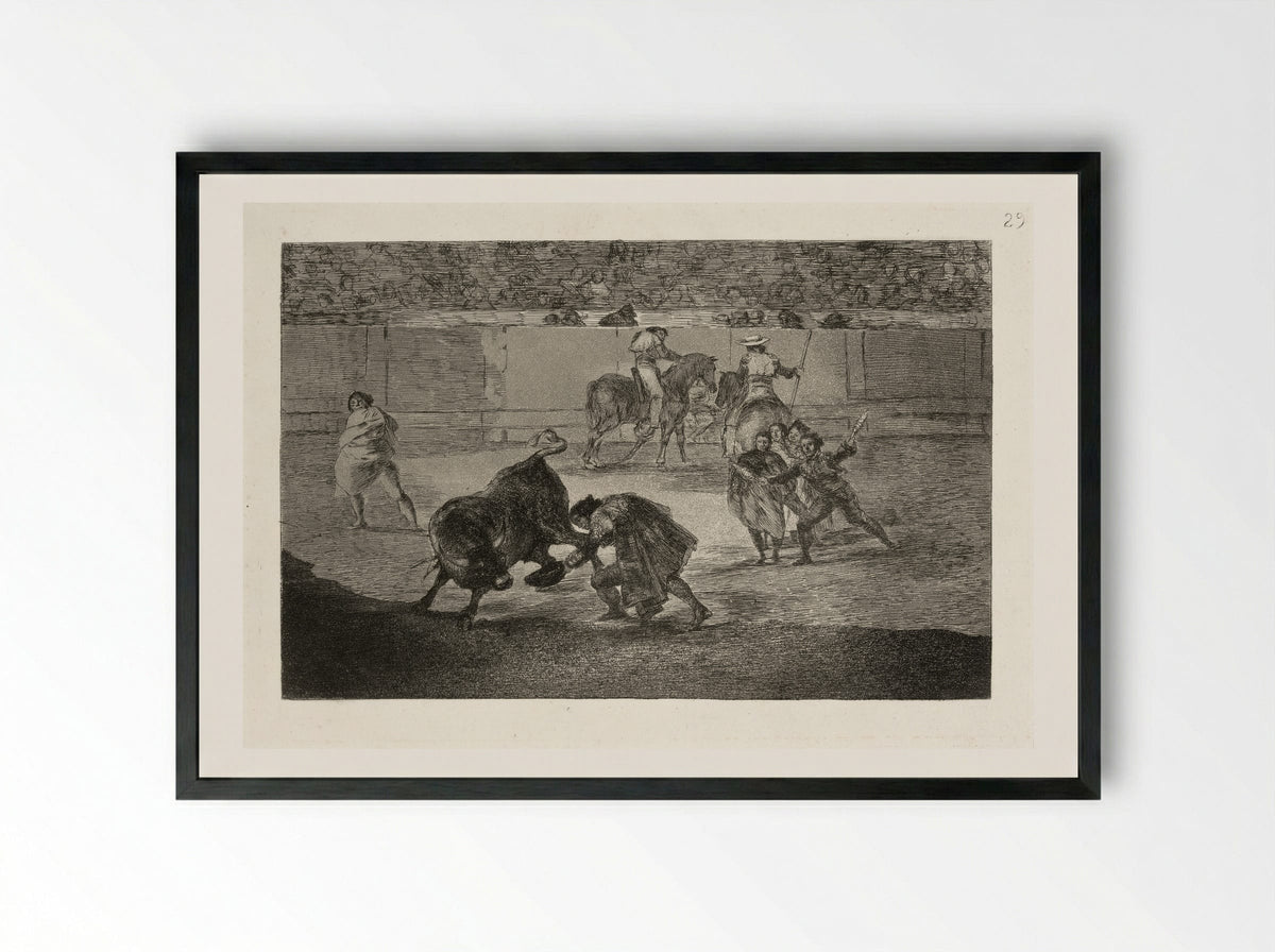 Death of Pepe Illo - Francisco José de Goya y Lucientes - Framed Print Black