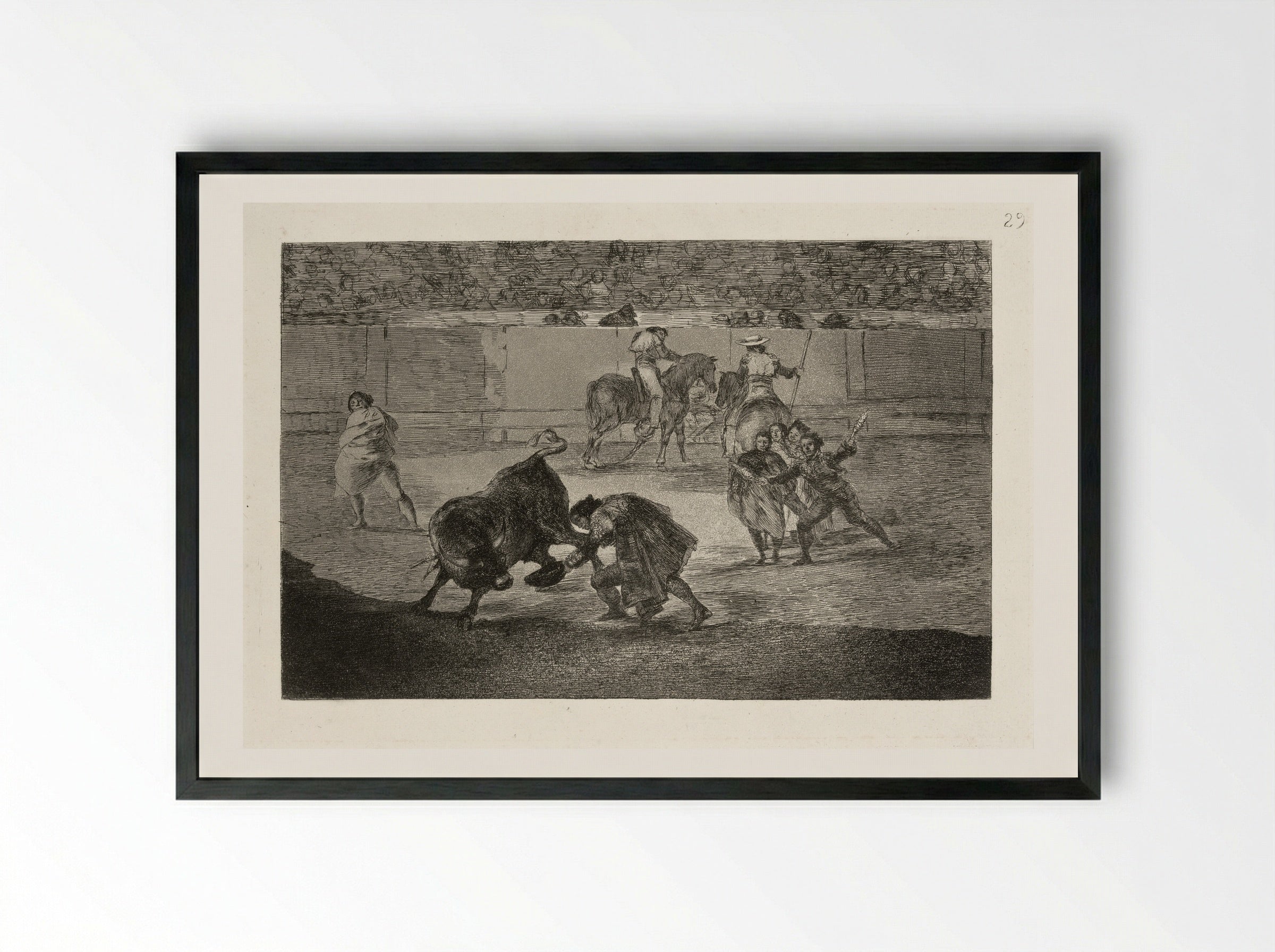 Death of Pepe Illo - Francisco José de Goya y Lucientes - Framed Print Black