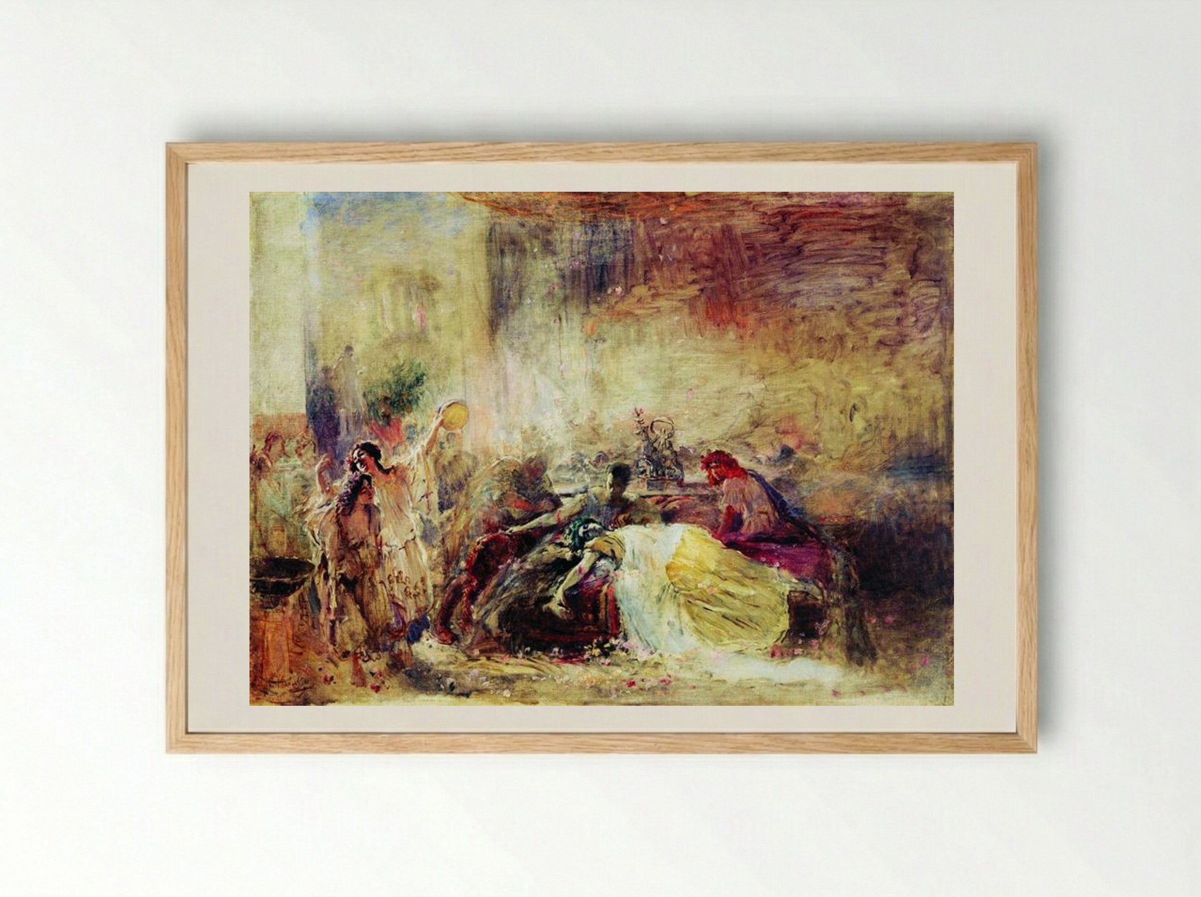 Death of Petronius - Konstantin Makovsky - Framed Print Wood