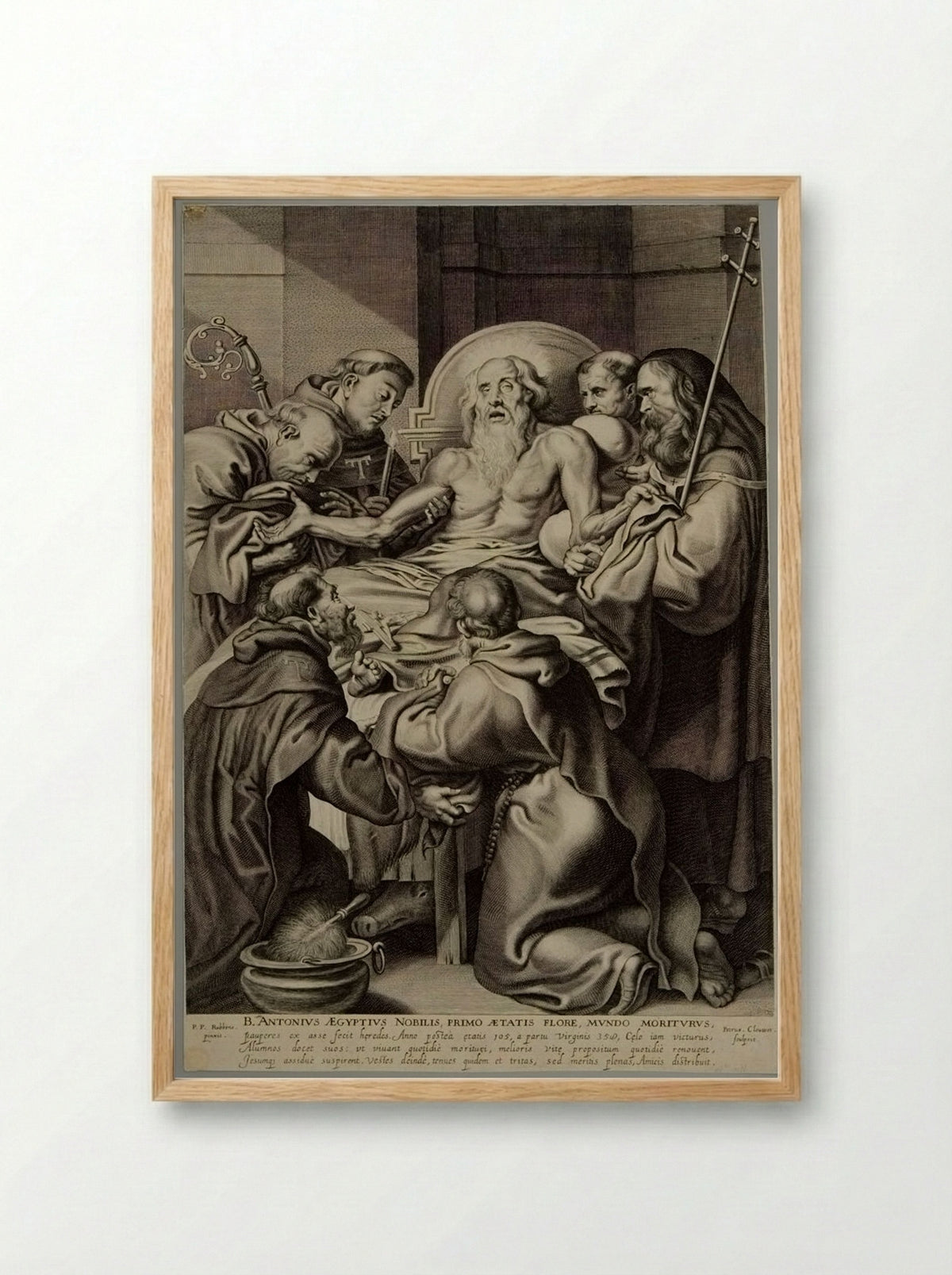 Death of Saint Anthony - Pieter Clouet - Framed Print Wood