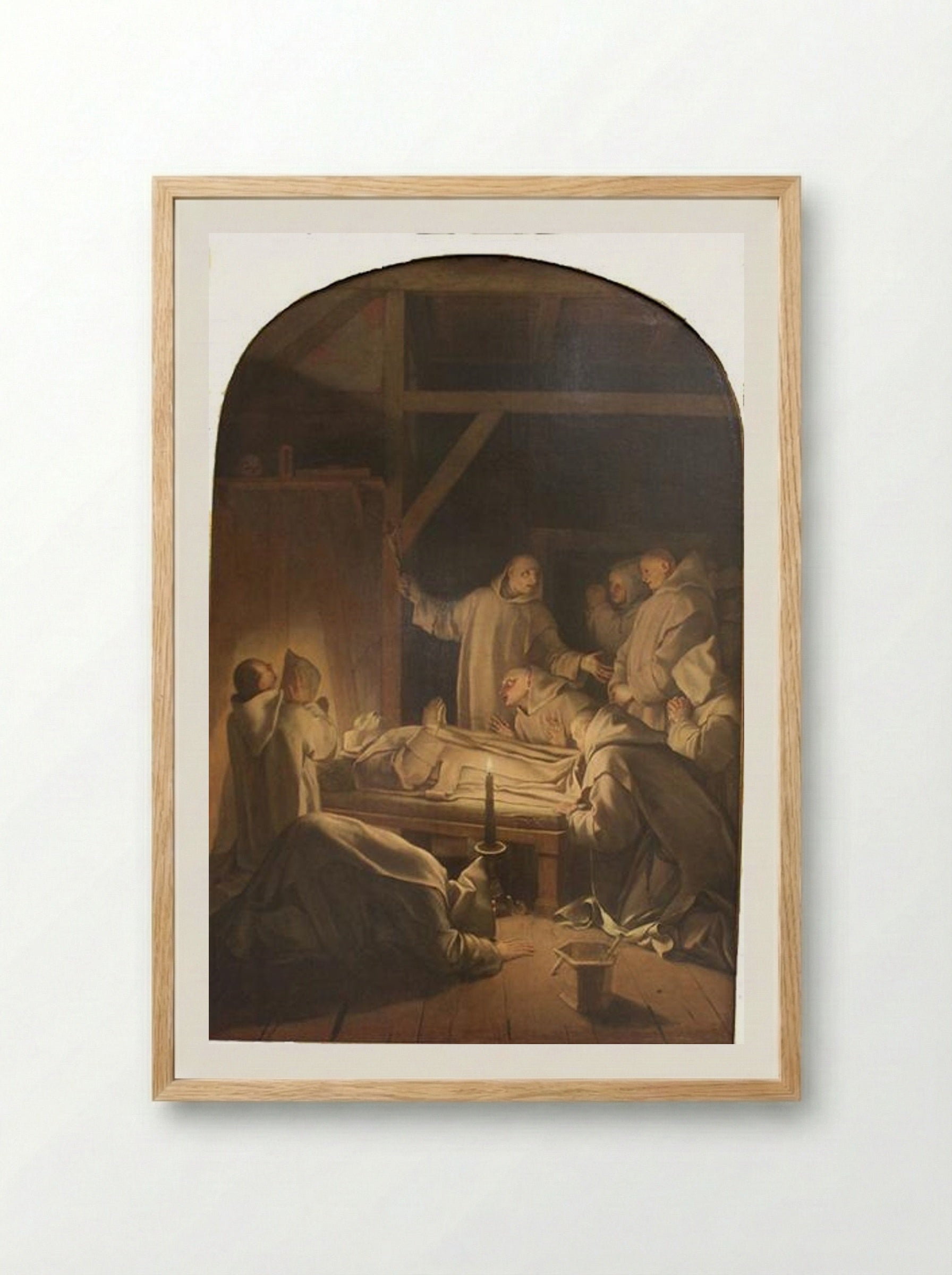 Death of St. Bruno - Eustache Le Sueur - Framed Print Wood