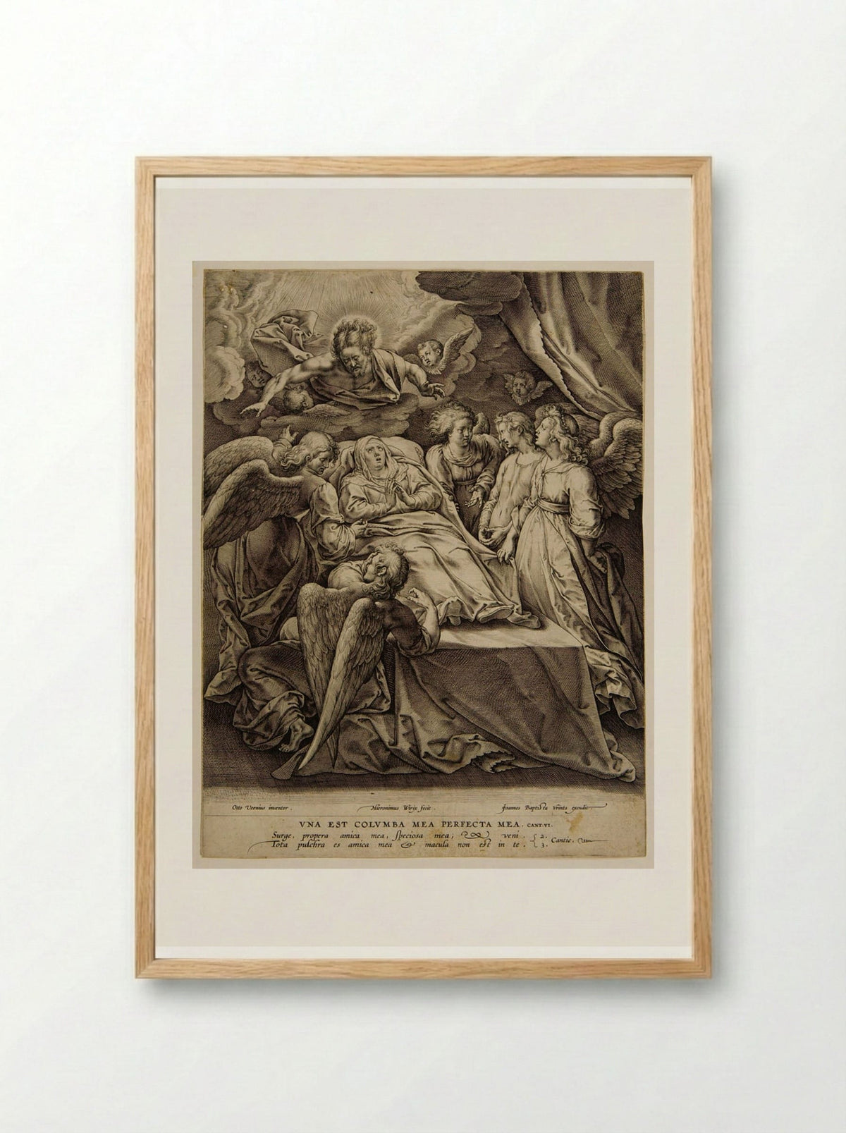 Death of the Virgin - Hieronymus Wierix - Framed Print Wood