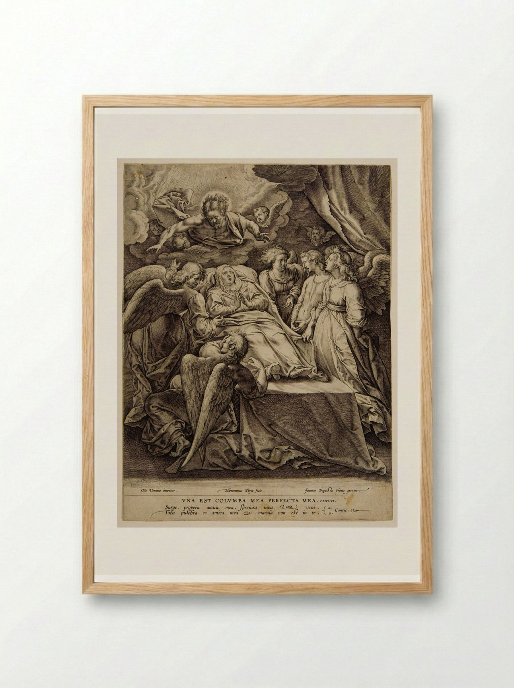 Death of the Virgin - Hieronymus Wierix - Framed Print Wood