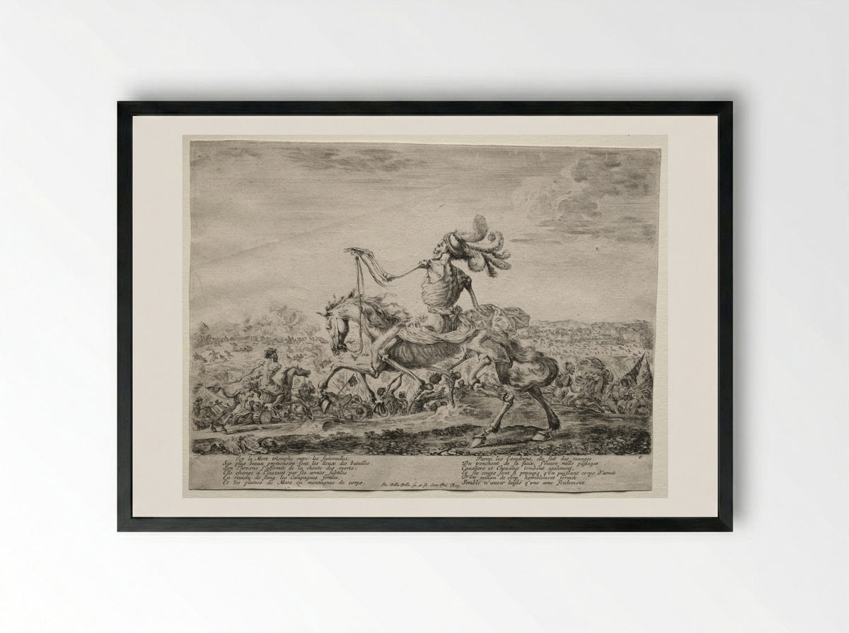 Death on the Battlefield - Stefano Della Bella - Framed Print Black