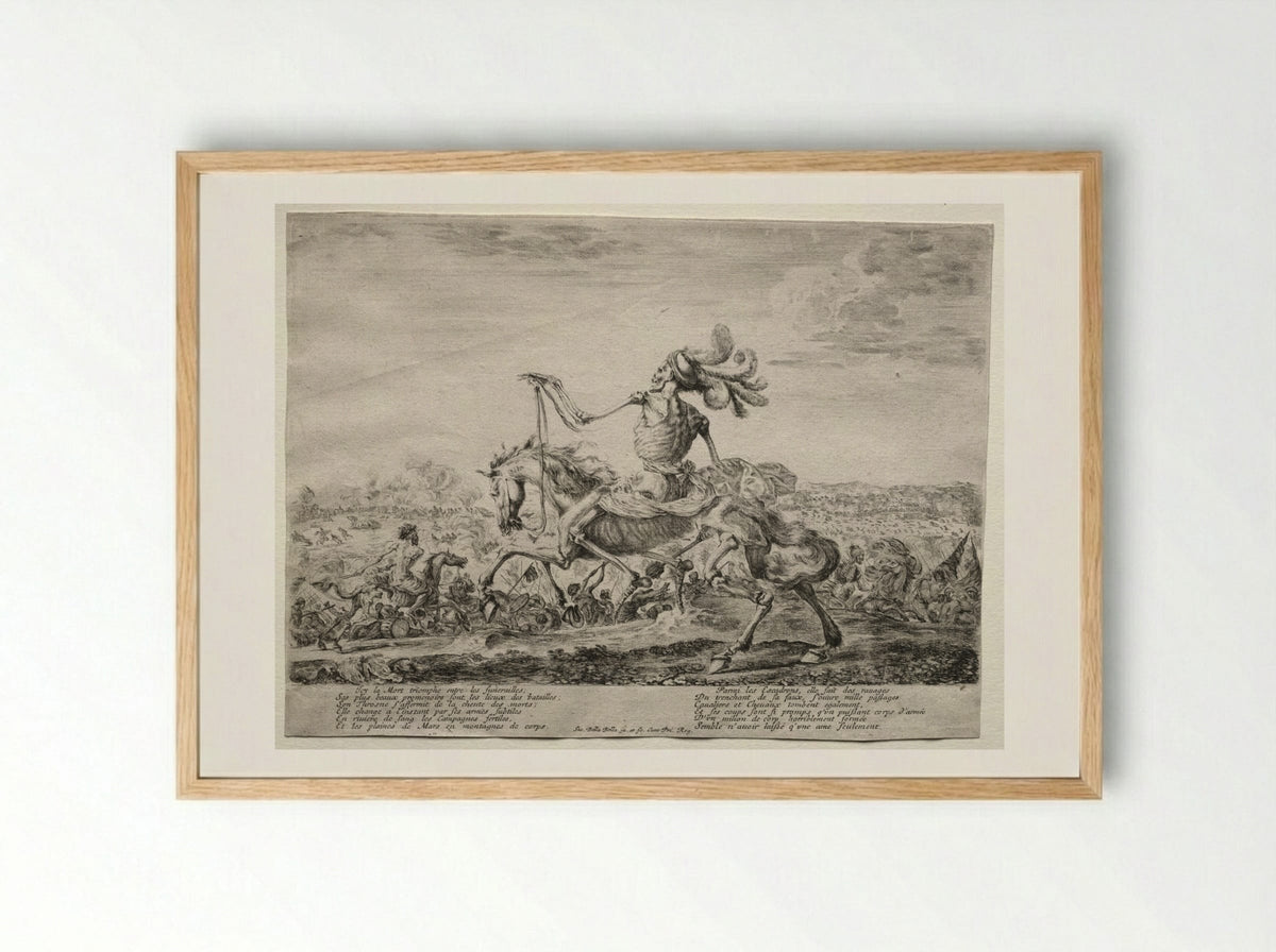 Death on the Battlefield - Stefano Della Bella - Framed Print Wood
