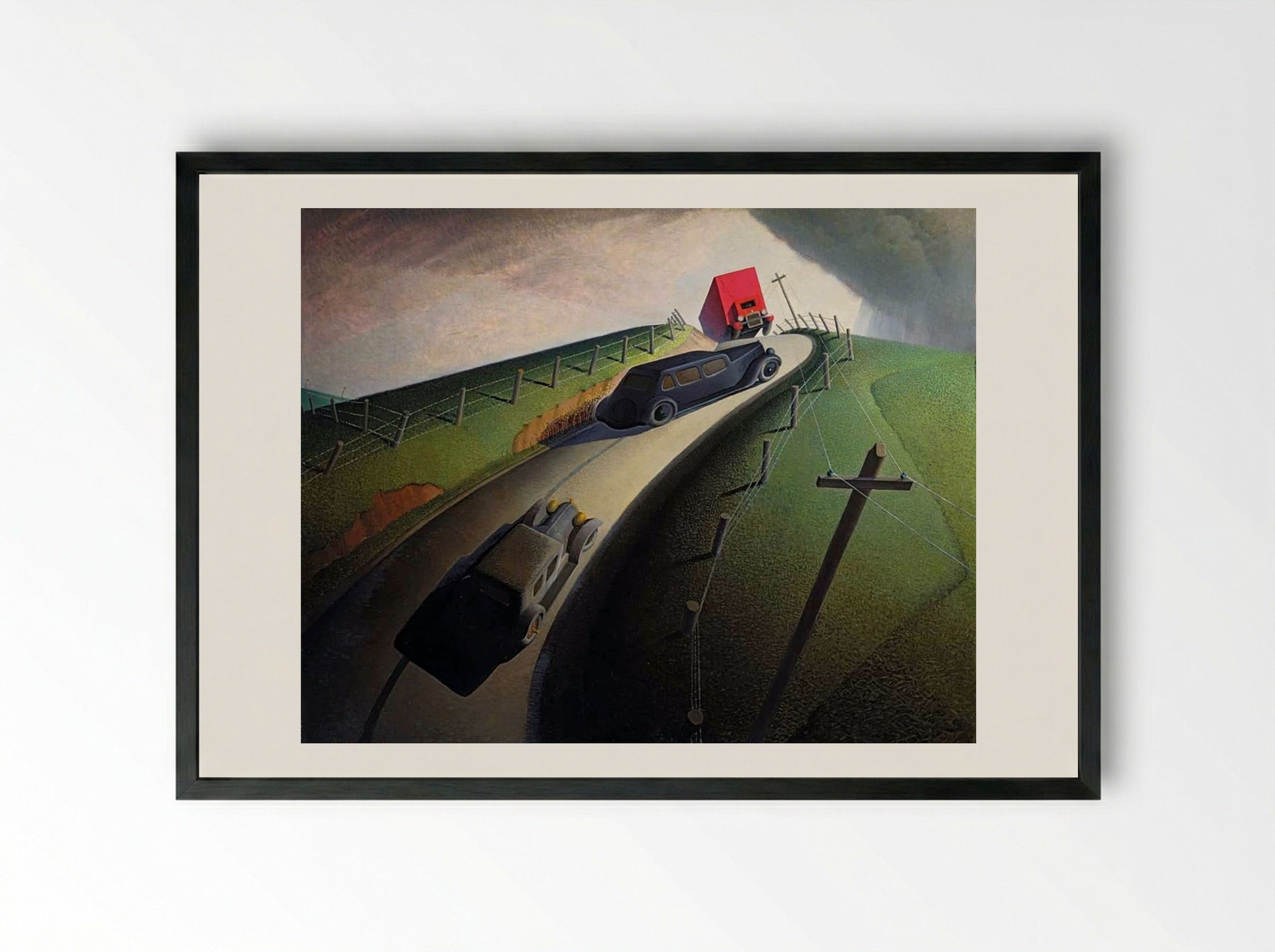 Death on the Ridge Road - Grant Wood - Framed Print Black