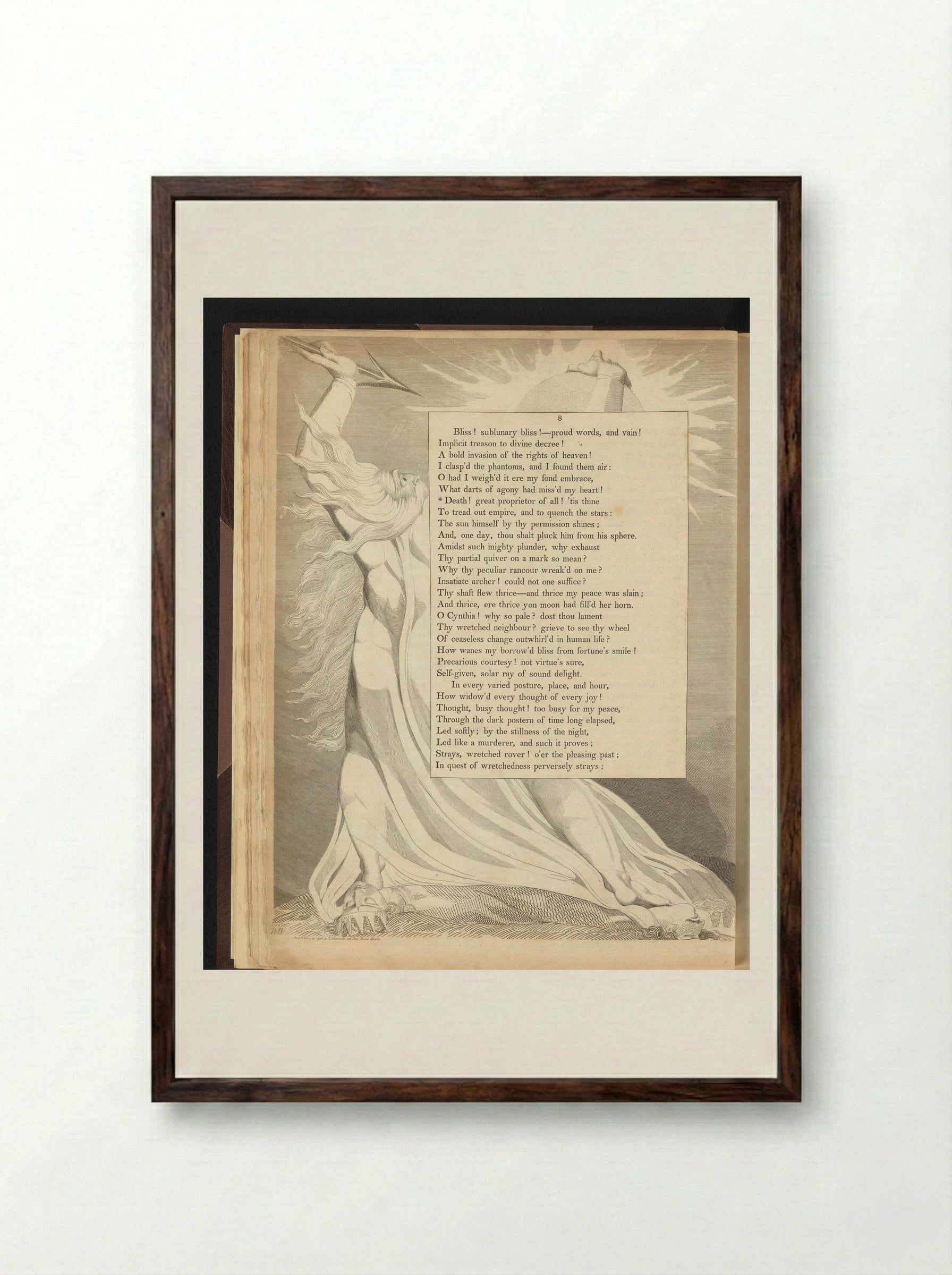 Death the Insatiate Archer - William Blake - Framed Print Dark Wood